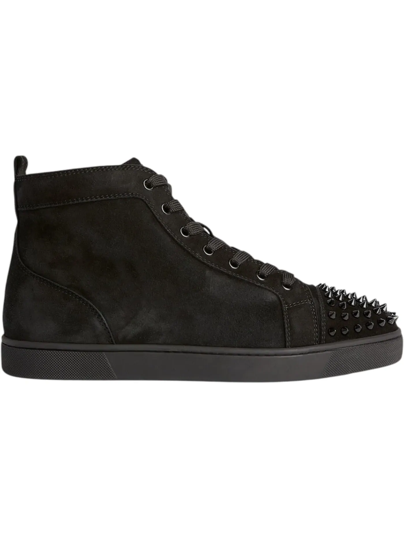 Мужские кроссовки с шипами Christian Louboutin Lou Spikes Flat — изображение 1 из 1, черный/черный