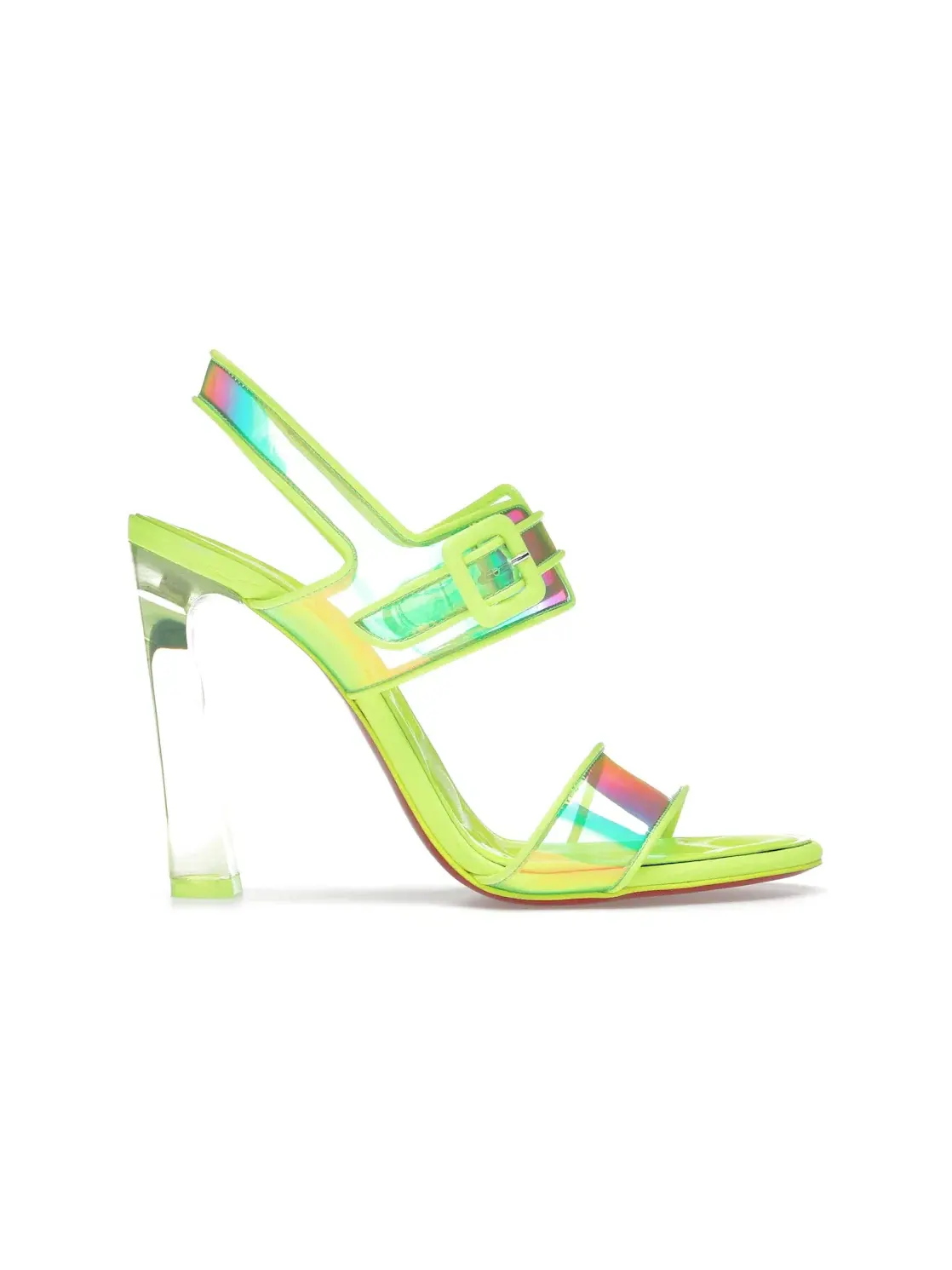 Женские босоножки на каблуке из ПВХ и кожи Loubi Duniss 100 Christian Louboutin — изображение 1 из 4, желтый