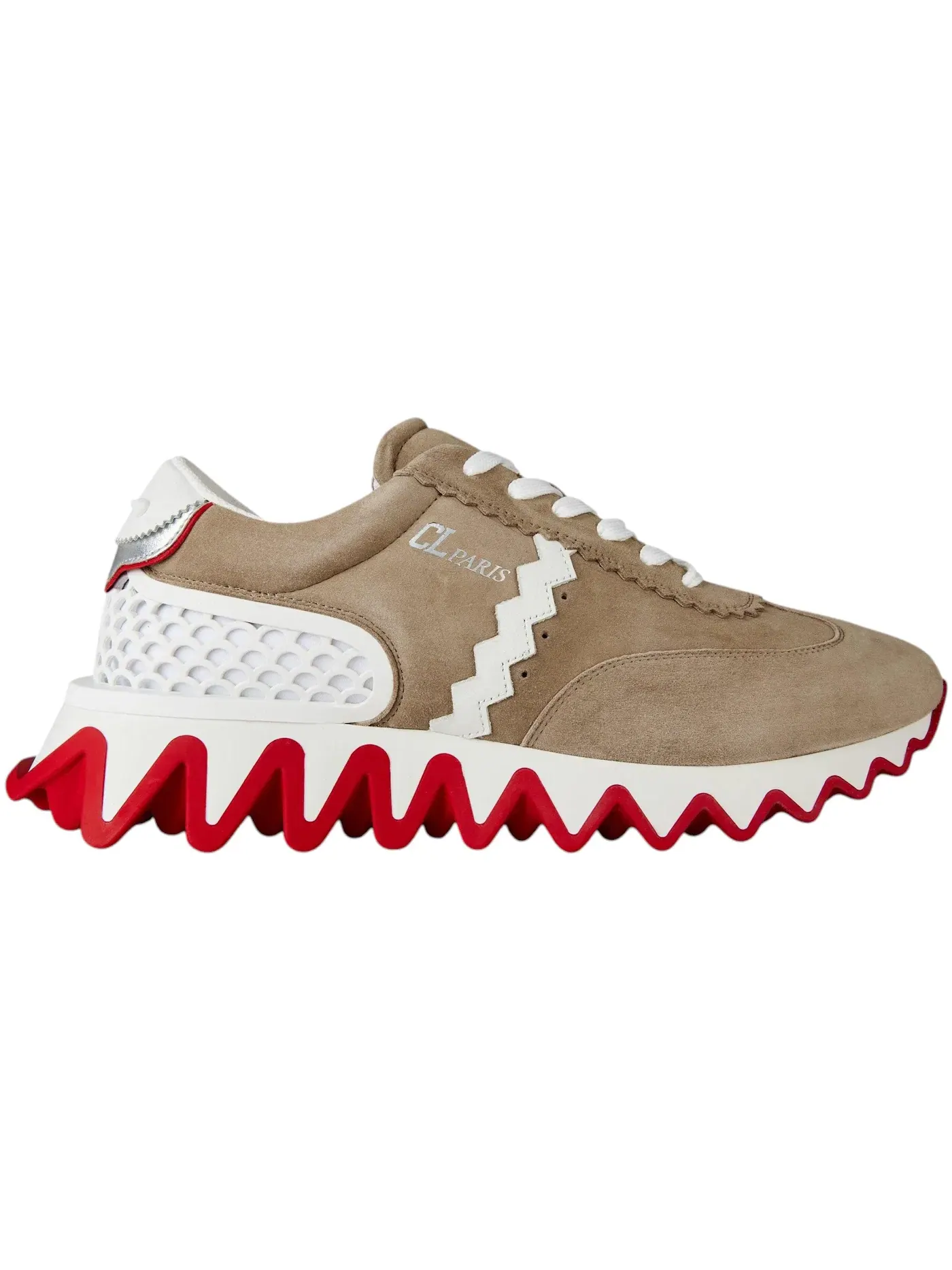 Мужские кеды с шипами Loubishark Flat Christian Louboutin — изображение 1 из 1, белый
