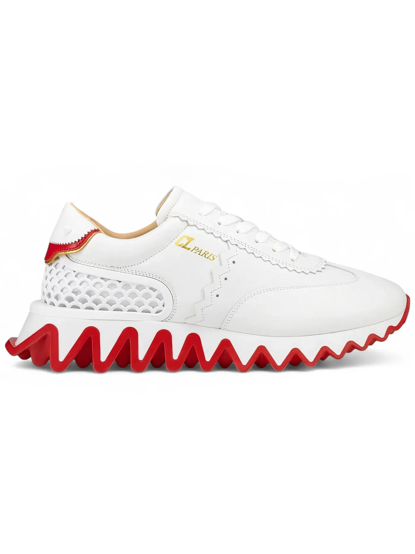 Мужские кроссовки с шипованной подошвой Christian Louboutin Loubishark — изображение 1 из 1, белый