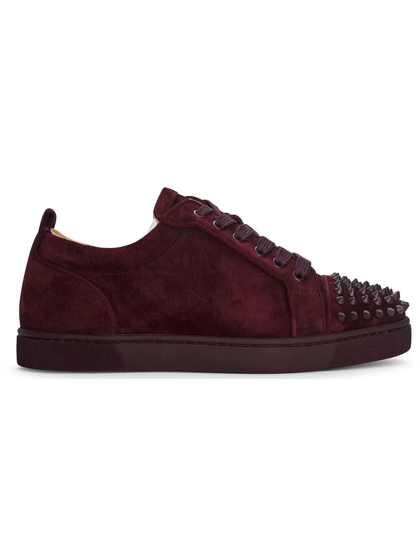 Мужские кроссовки с шипами Christian Louboutin Louis Junior Spikes Orlato Majestueux — изображение 1 из 1, бордовый