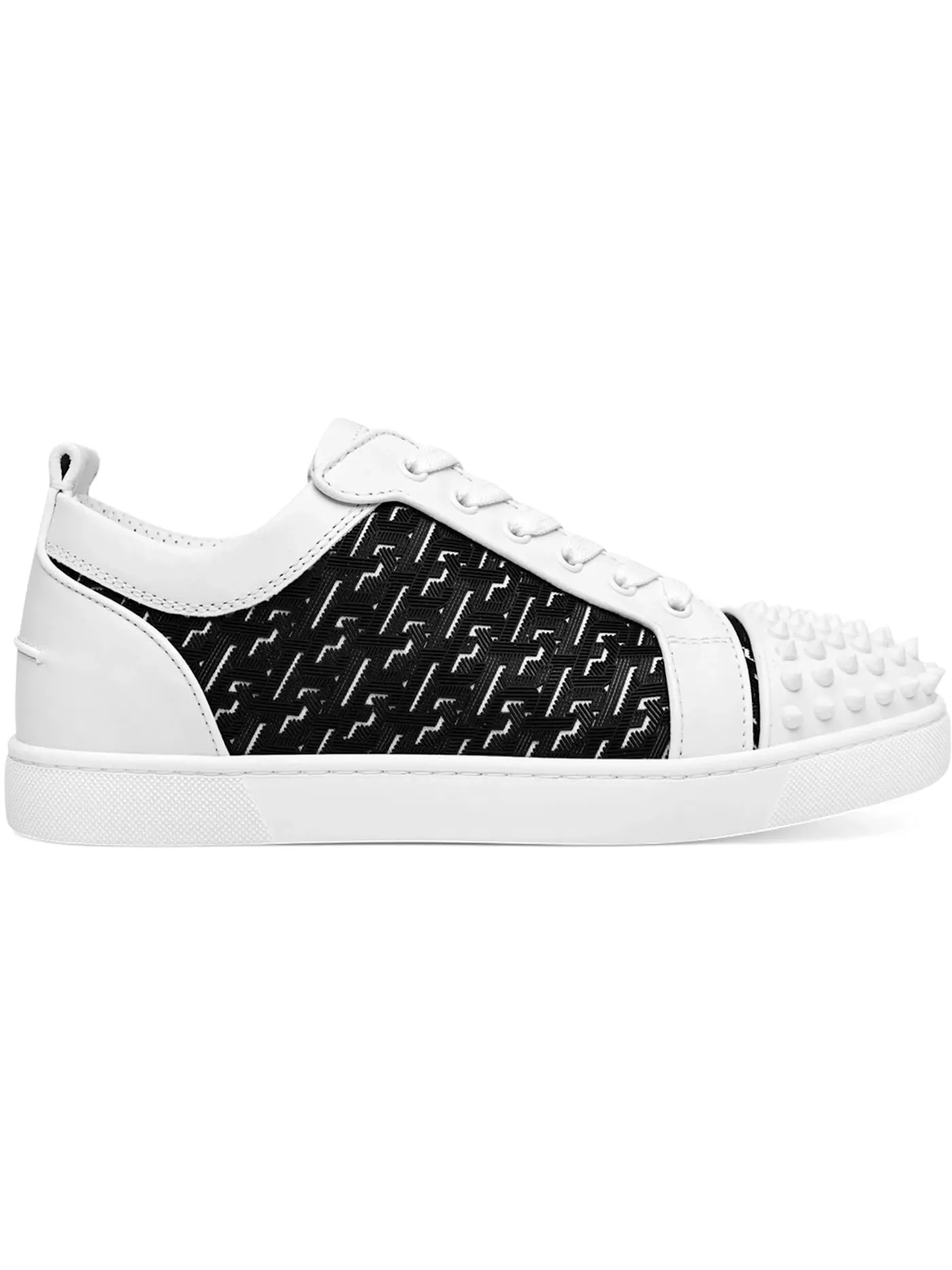 Мужские кроссовки с шипами Christian Louboutin Louis Junior Spikes Orlato Flat — изображение 1 из 1, белый/черный
