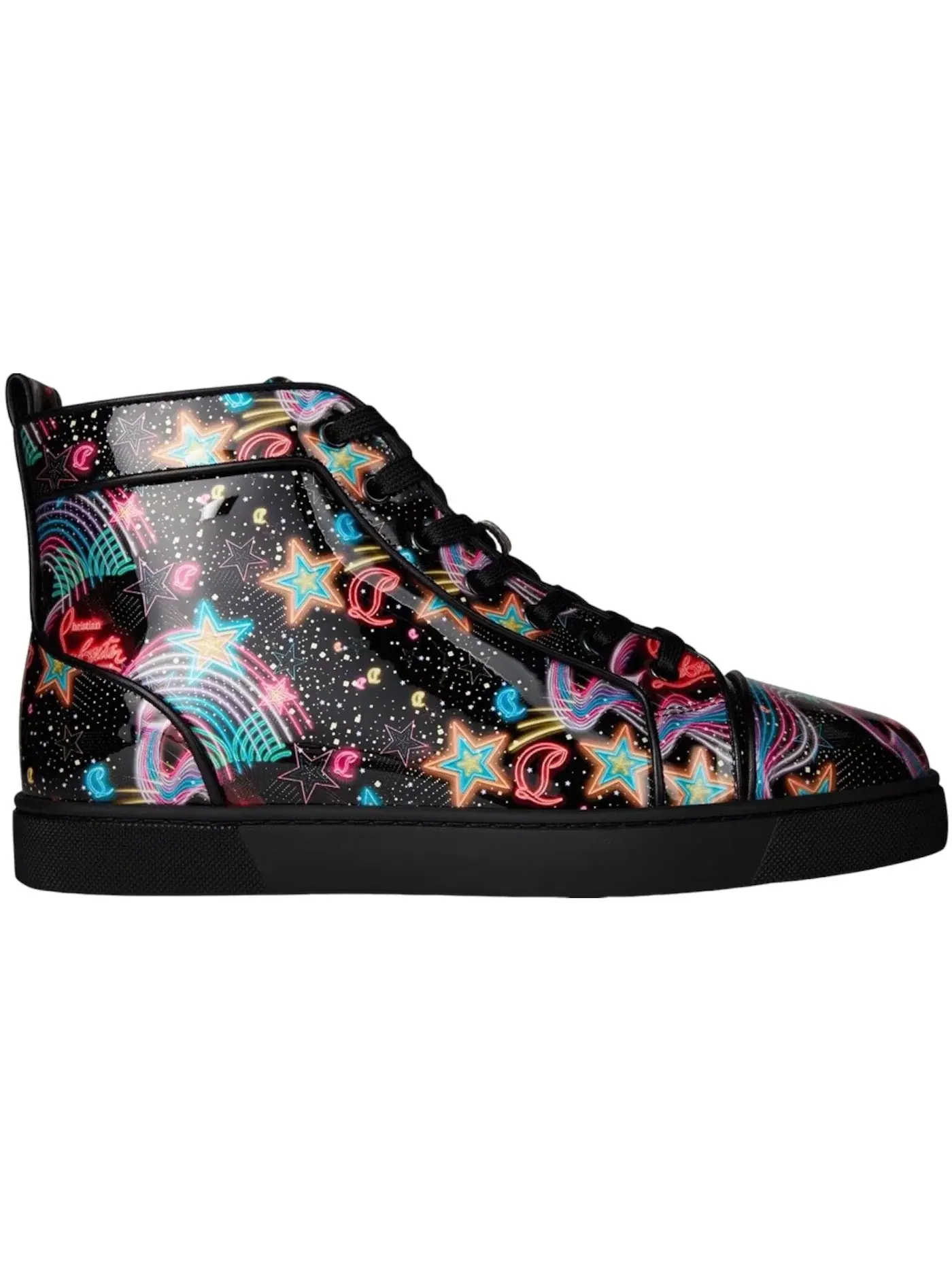 Мужские кеды с блестящим принтом Christian Louboutin Louis Orlato Flat Patent Starlight — изображение 1 из 1, мульти