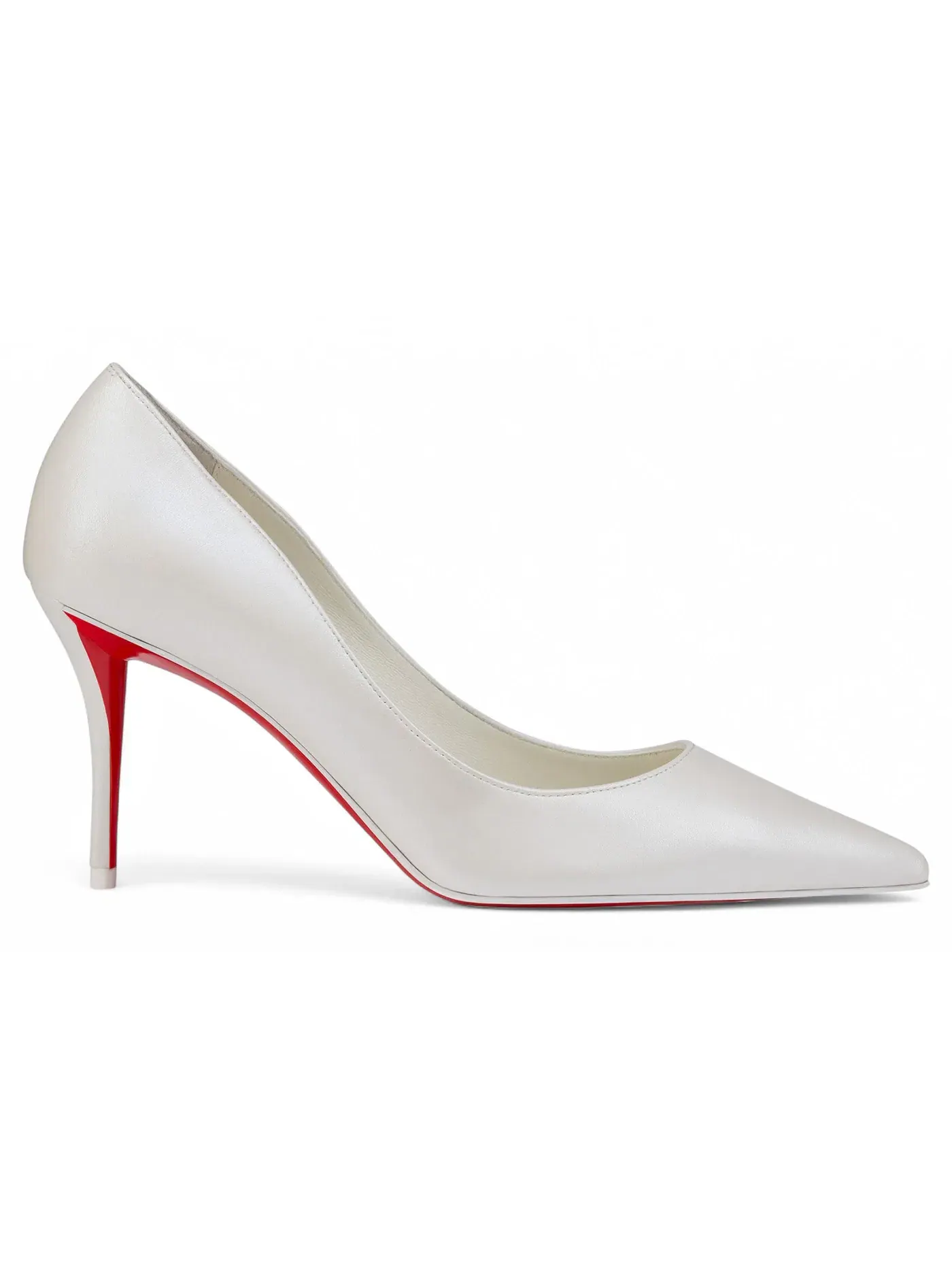 Женские туфли на каблуке с перламутровой кожей Christian Louboutin Miss Z 80mm Pump — изображение 1 из 2, белый