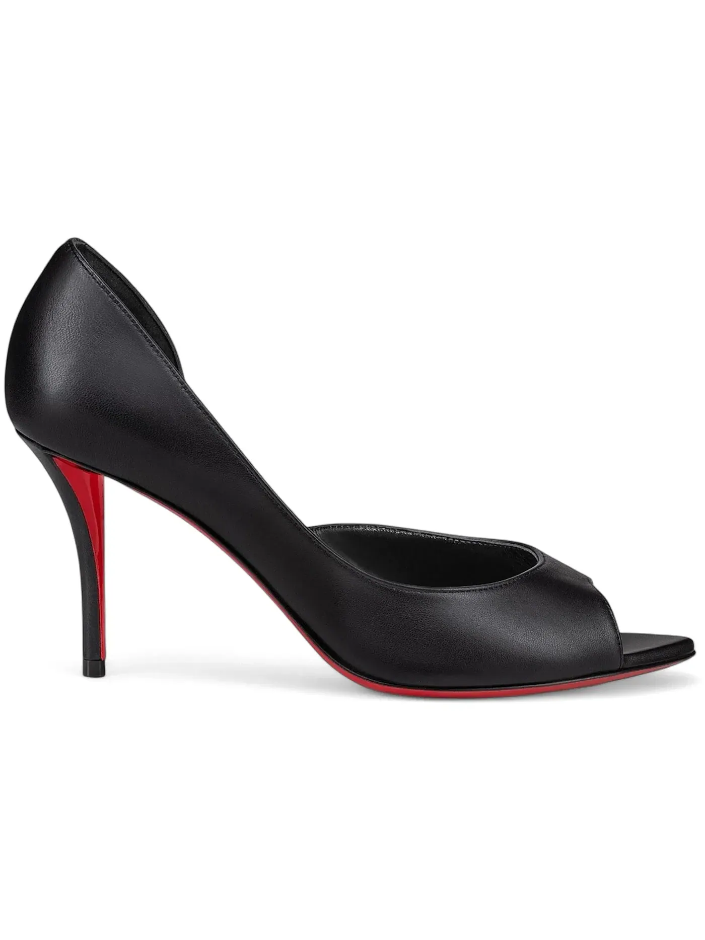 Женские туфли на каблуке с открытым носком Christian Louboutin Open Apostropha 80 — изображение 1 из 1, черный/черный