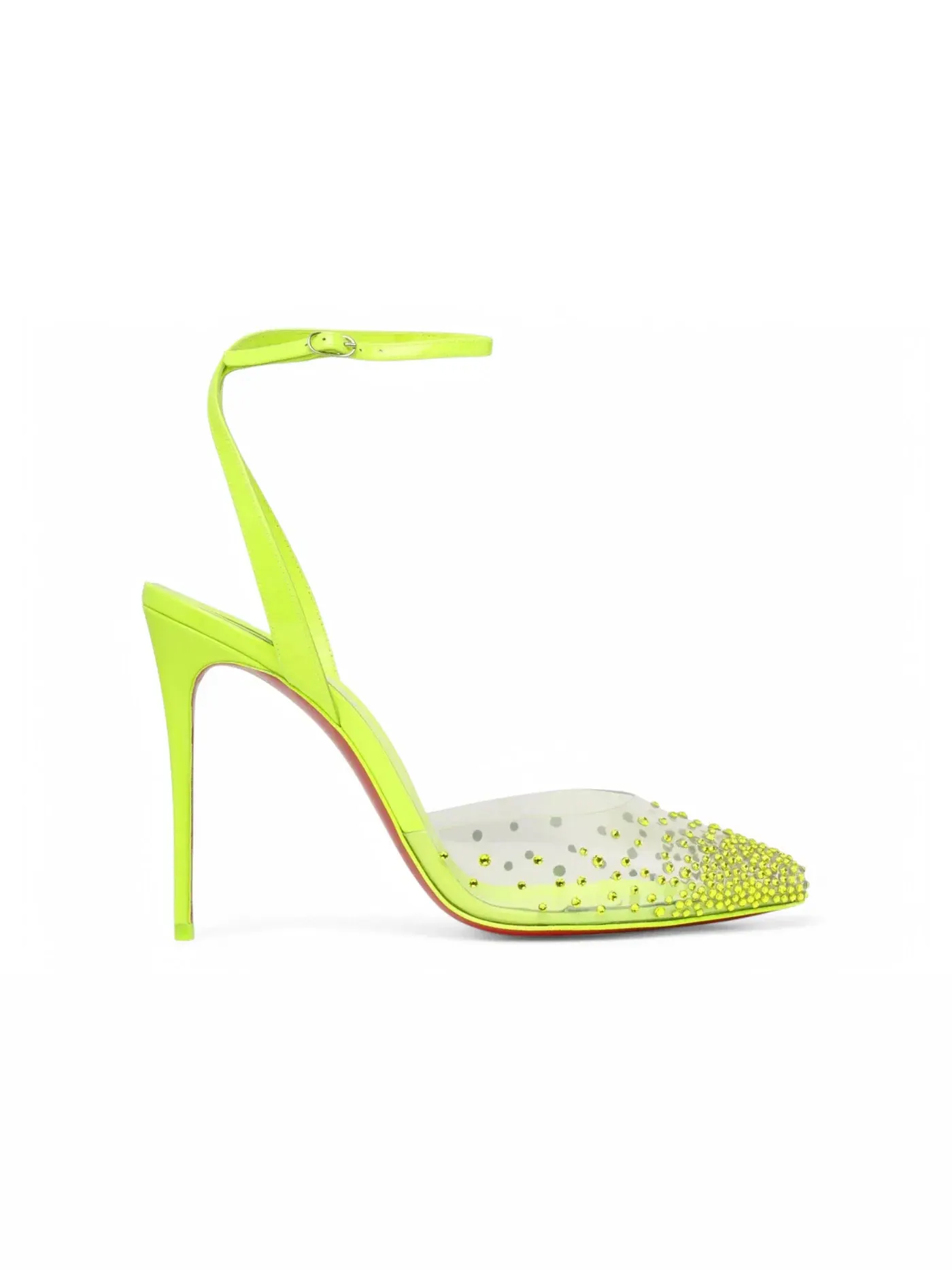 Женские туфли на каблуке с декором Christian Louboutin Spikaqueen 100 MM Embellished Pumps — изображение 1 из 1, желтый