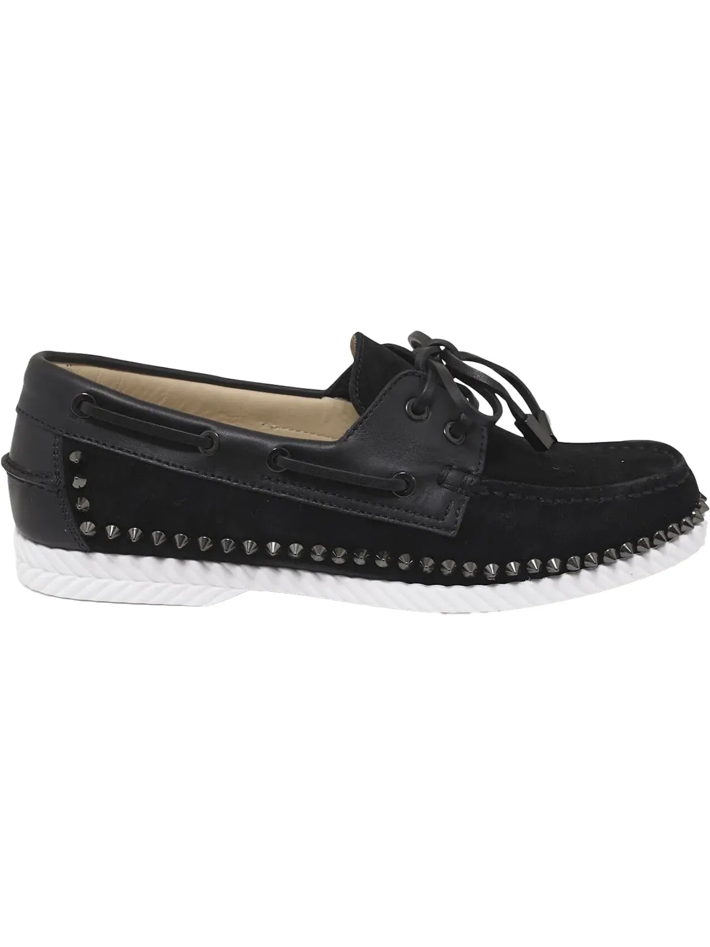 Мужские лоферы с замшей Christian Louboutin Steckel Flat Crosta Wax — изображение 1 из 1, черный черный