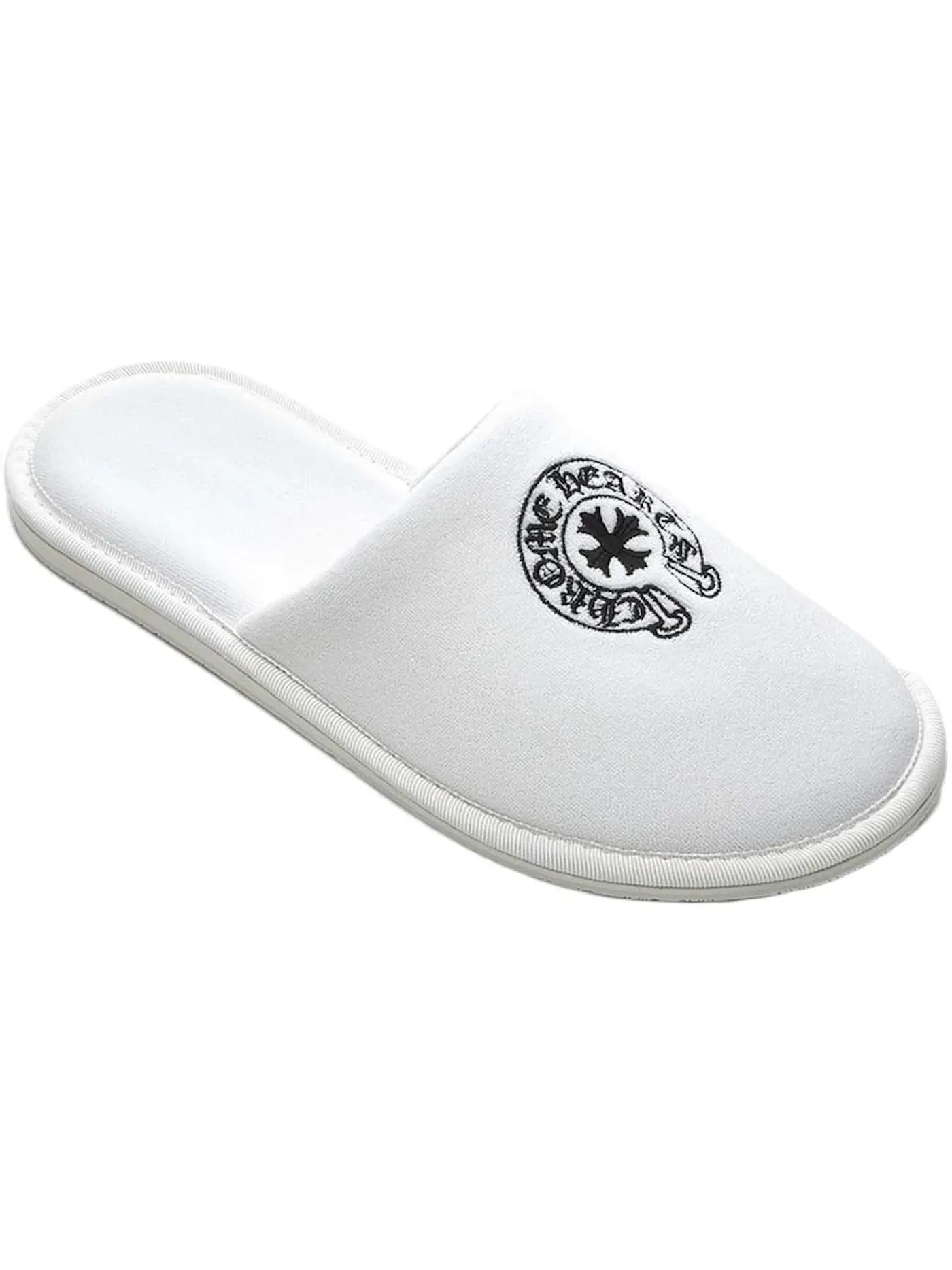 Мужские тапочки с логотипом Chrome Hearts — изображение 1 из 3, белый черный