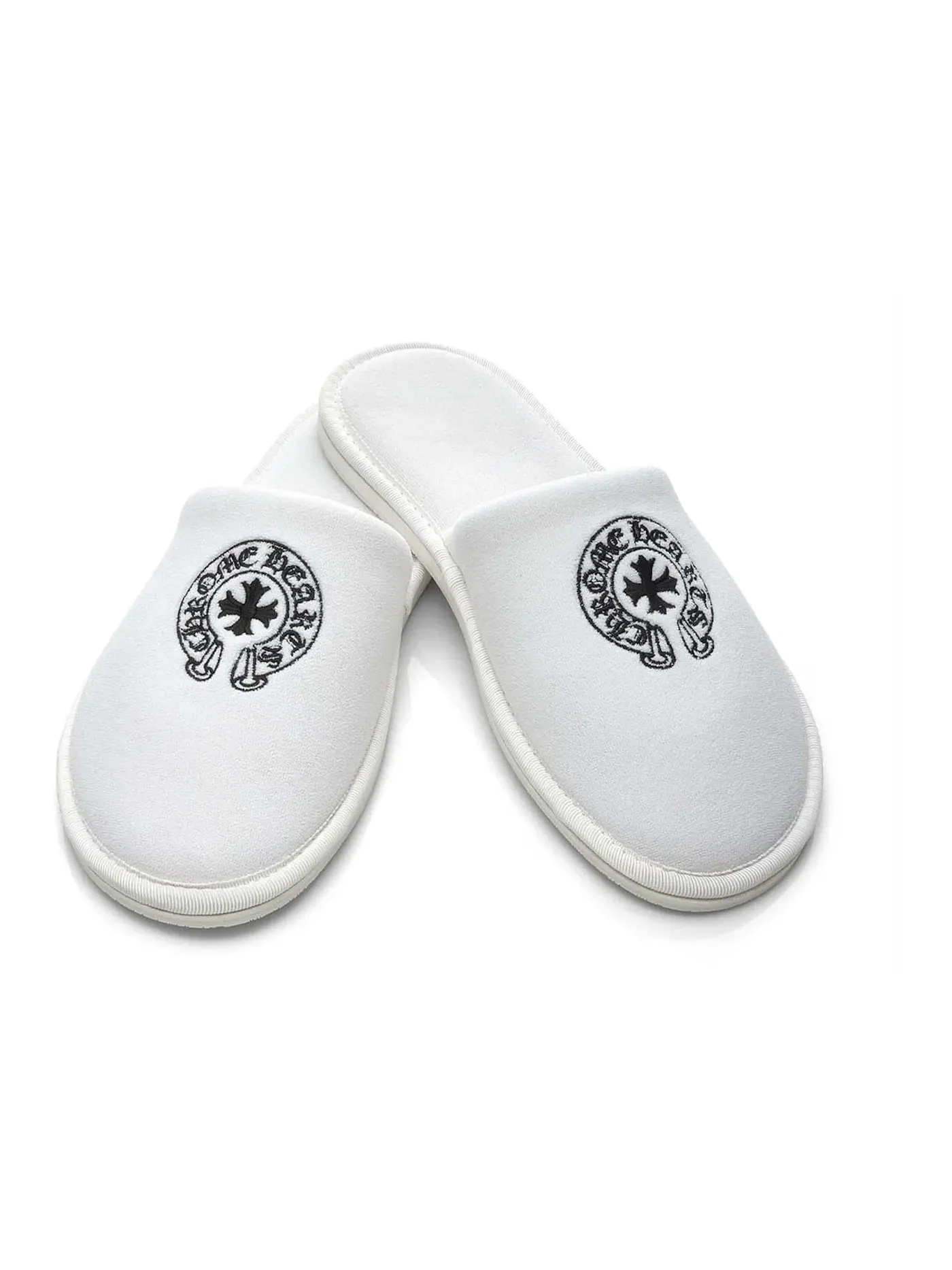Мужские тапочки с логотипом Chrome Hearts — изображение 2 из 3, белый черный