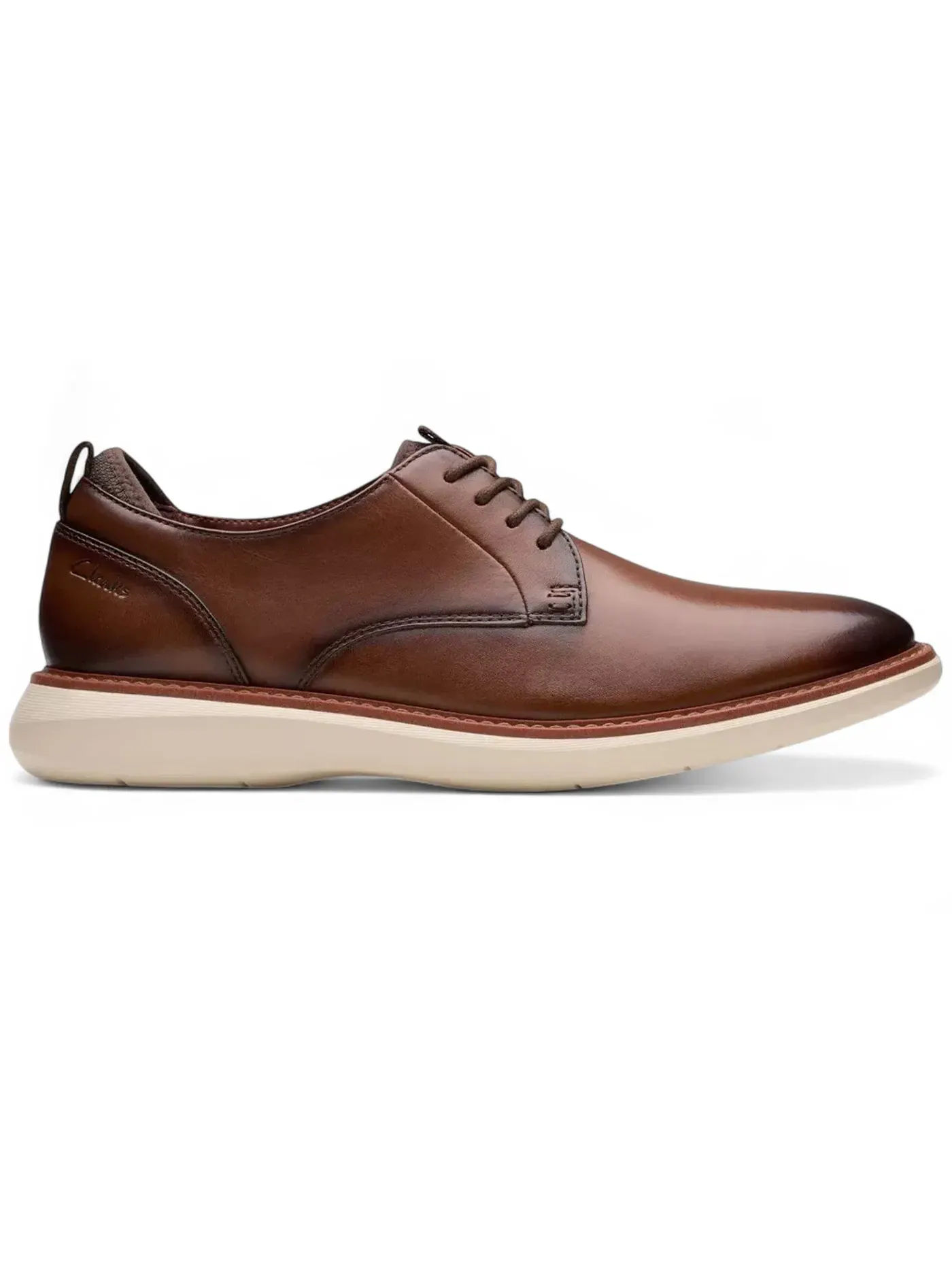 Мужские оксфорды кожаные Clarks Brantin Plain — изображение 1 из 1, темный бежевый