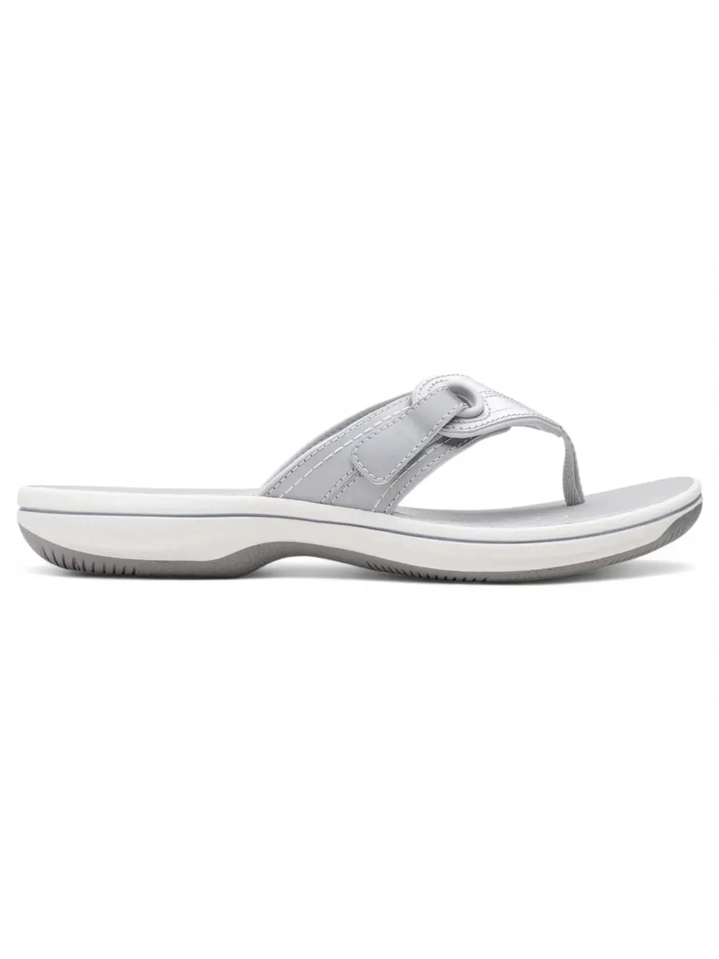 Женские сандалии-слайды Clarks Breeze Reyna — изображение 1 из 1, серебряный