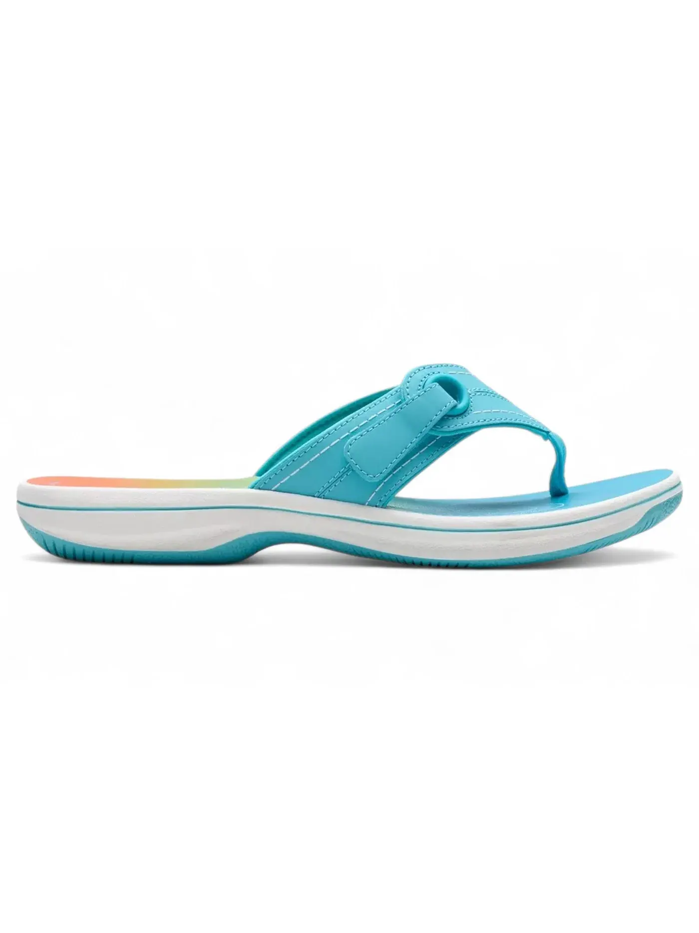 Женские сандалии-слайды с принтом Clarks Breeze Reyna — изображение 1 из 1, бирюзовый