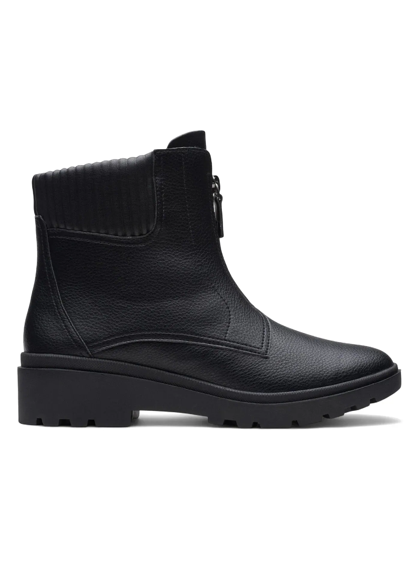 Женские ботинки из кожи с застежкой-молнией Clarks Calla Zip — изображение 1 из 1, черный