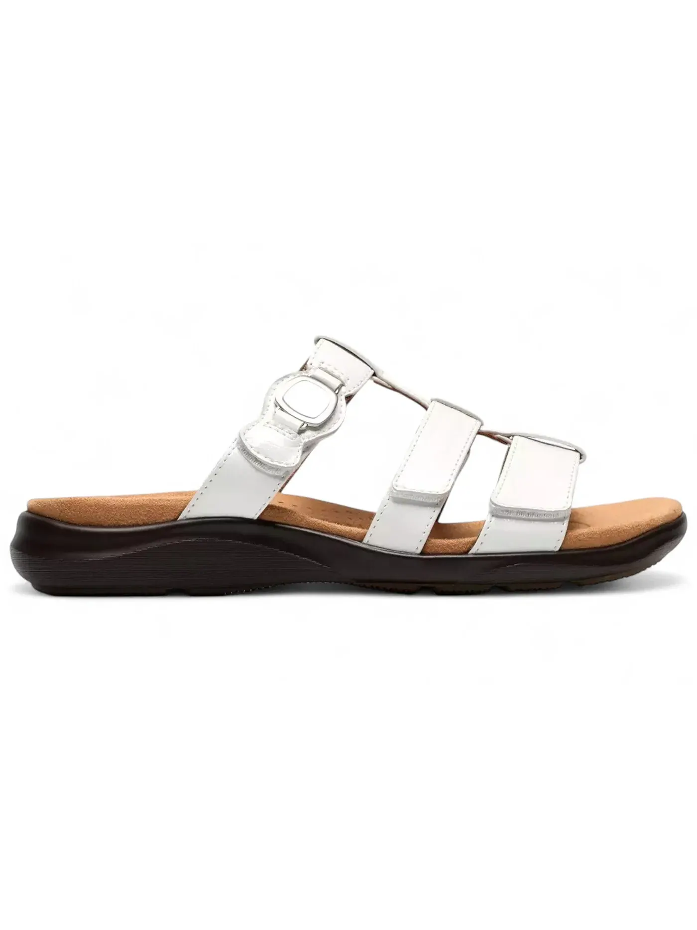 Женские сандалии-слайды с закрытым носком Clarks Kitly Pearl — изображение 1 из 1, белый
