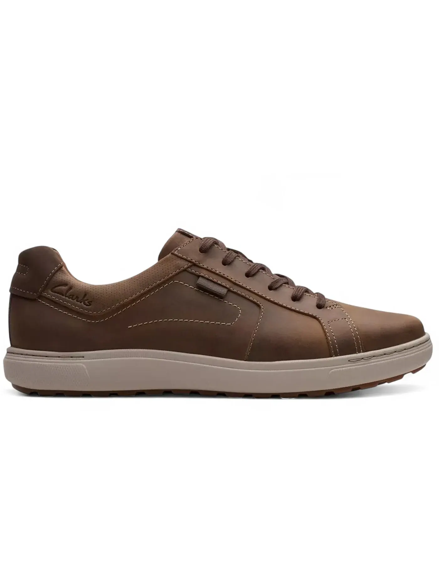 Мужские кроссовки кожаные Lifestyle Clarks Mapstone Lace — изображение 1 из 1, бежевый