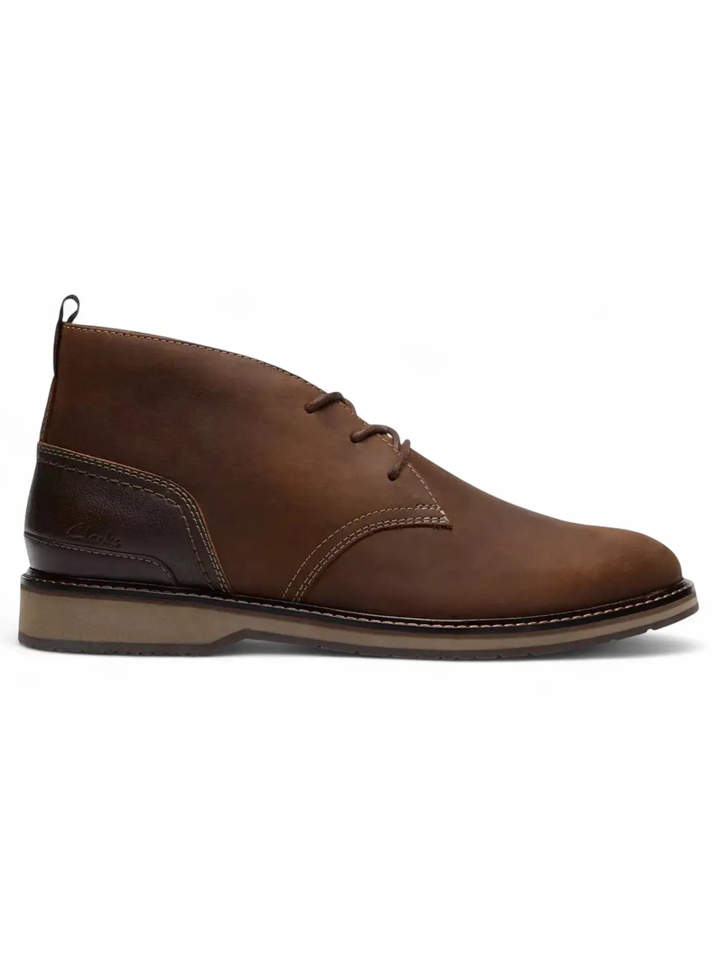 Мужские ботинки из кожи с моделью Clarks Monahan Chukka — изображение 1 из 1, бежевый