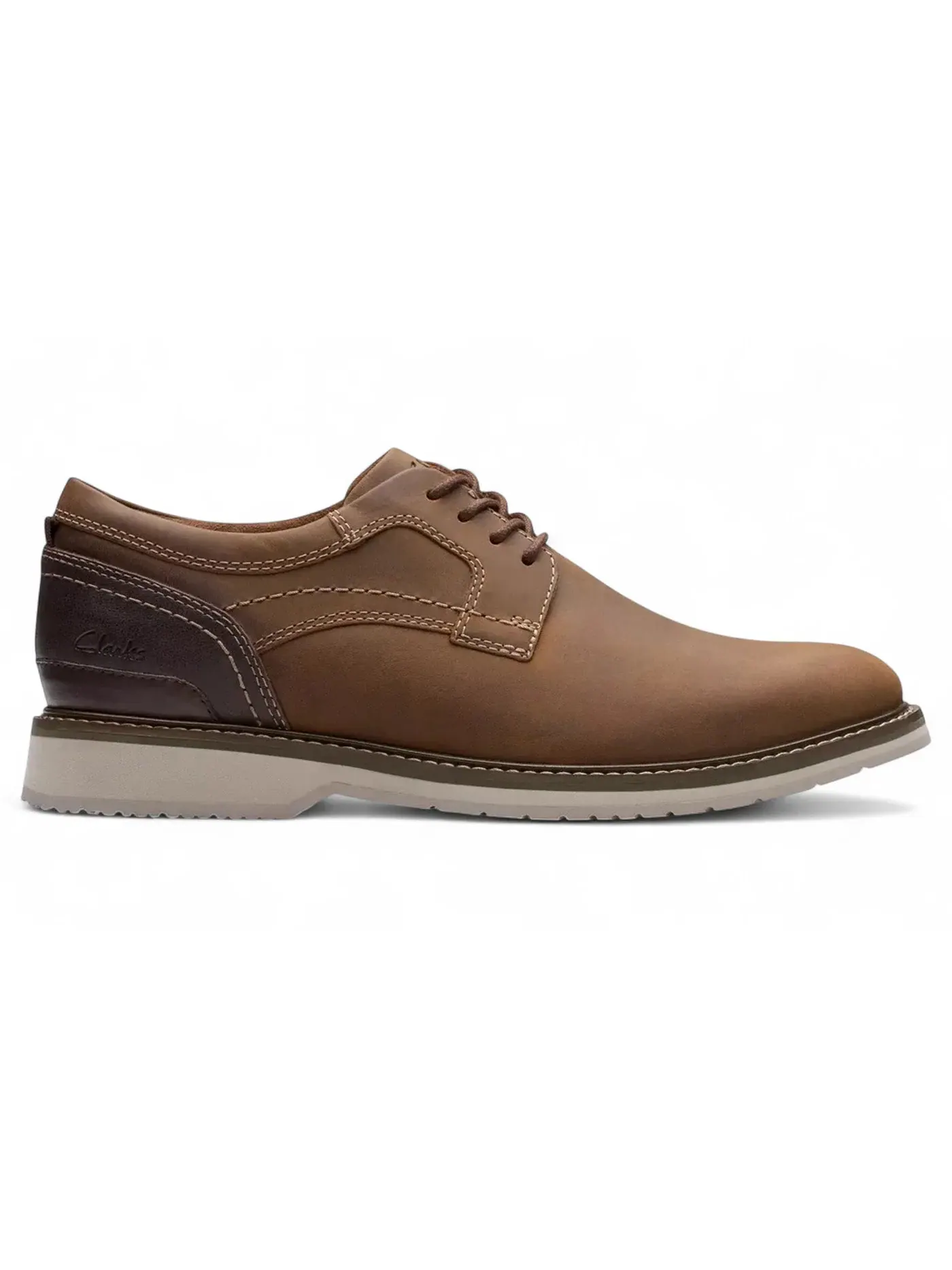 Мужские оксфорды из кожи с моделью Clarks Monahan Plain — изображение 1 из 1, бежевый