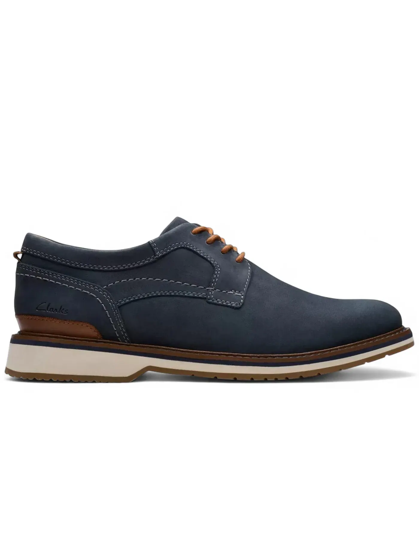 Мужские оксфорды с гладкой поверхностью Clarks Monahan Plain — изображение 1 из 1, темно-синий