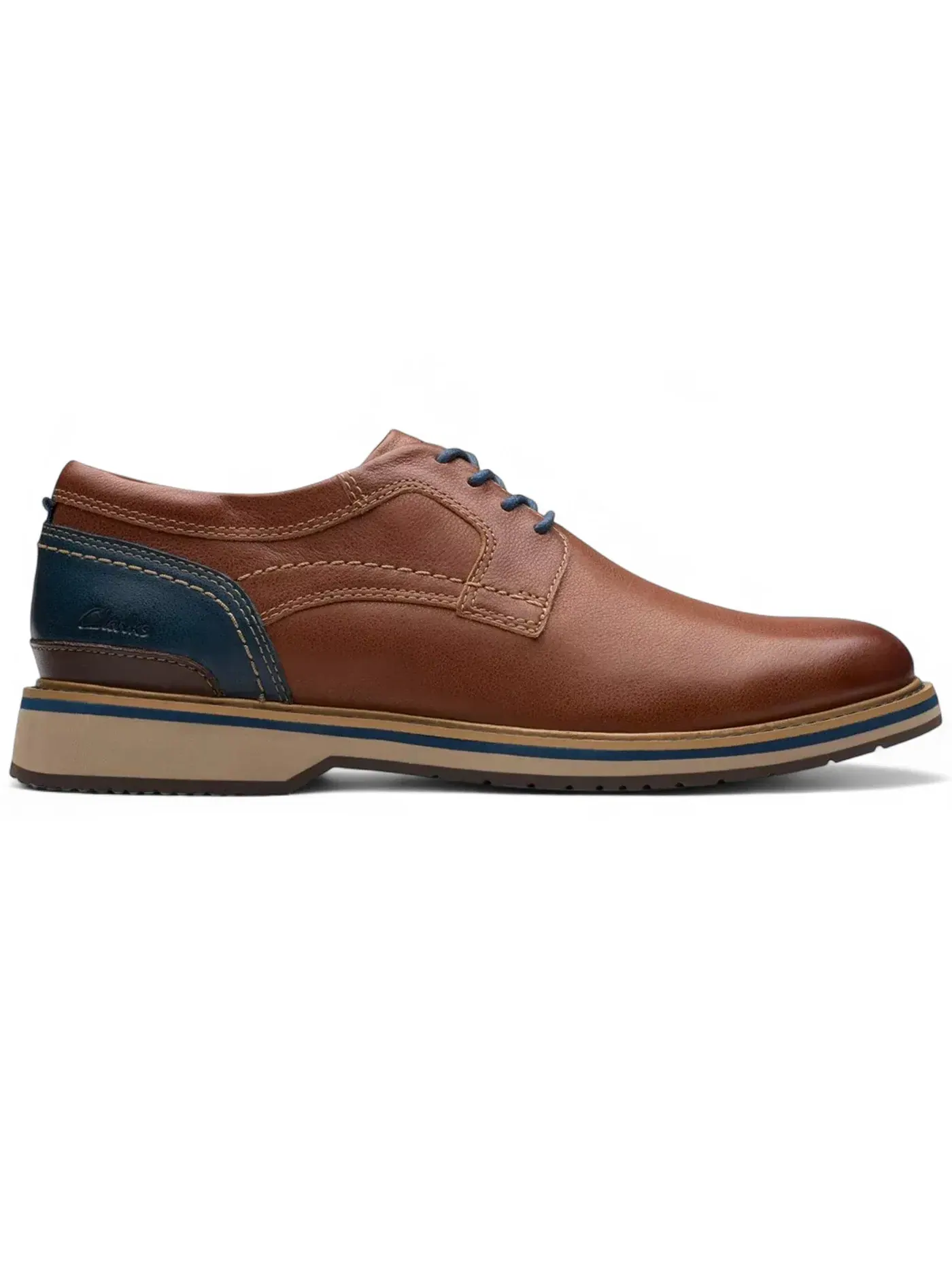 Мужские оксфорды из натуральной кожи Clarks Monahan Plain — изображение 1 из 1, бежевый