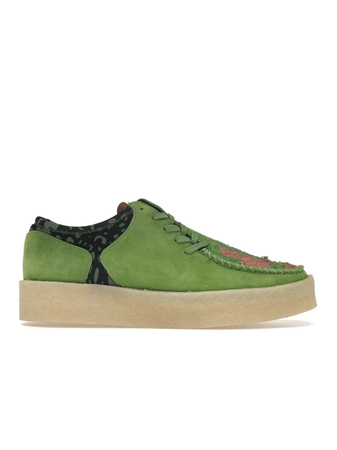 Мужские лоферы с принтом Clarks Originals Mud Moss Lugger Cupsole — изображение 1 из 4, зеленый/розовый
