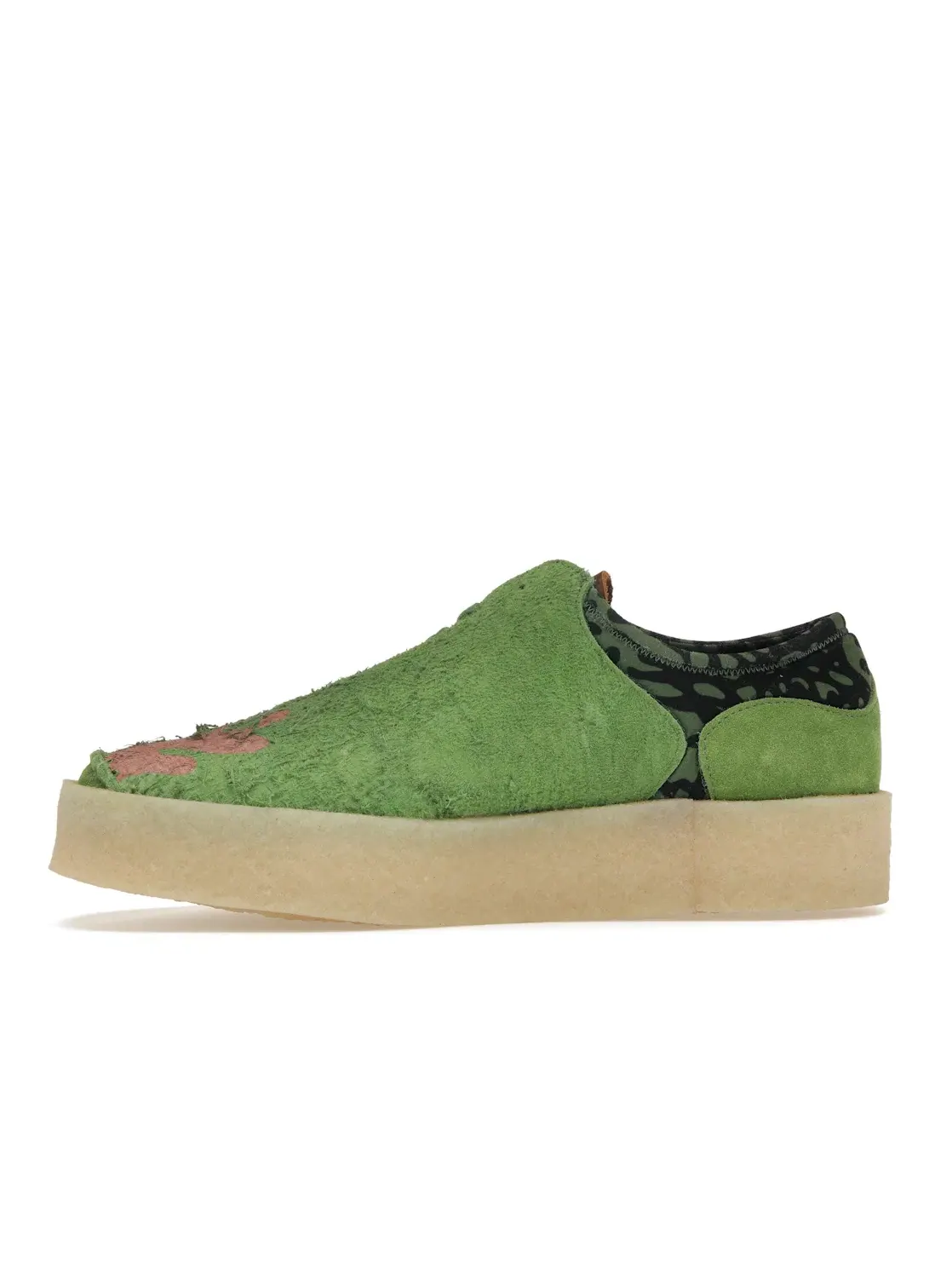 Мужские лоферы с принтом Clarks Originals Mud Moss Lugger Cupsole — изображение 3 из 4, зеленый/розовый