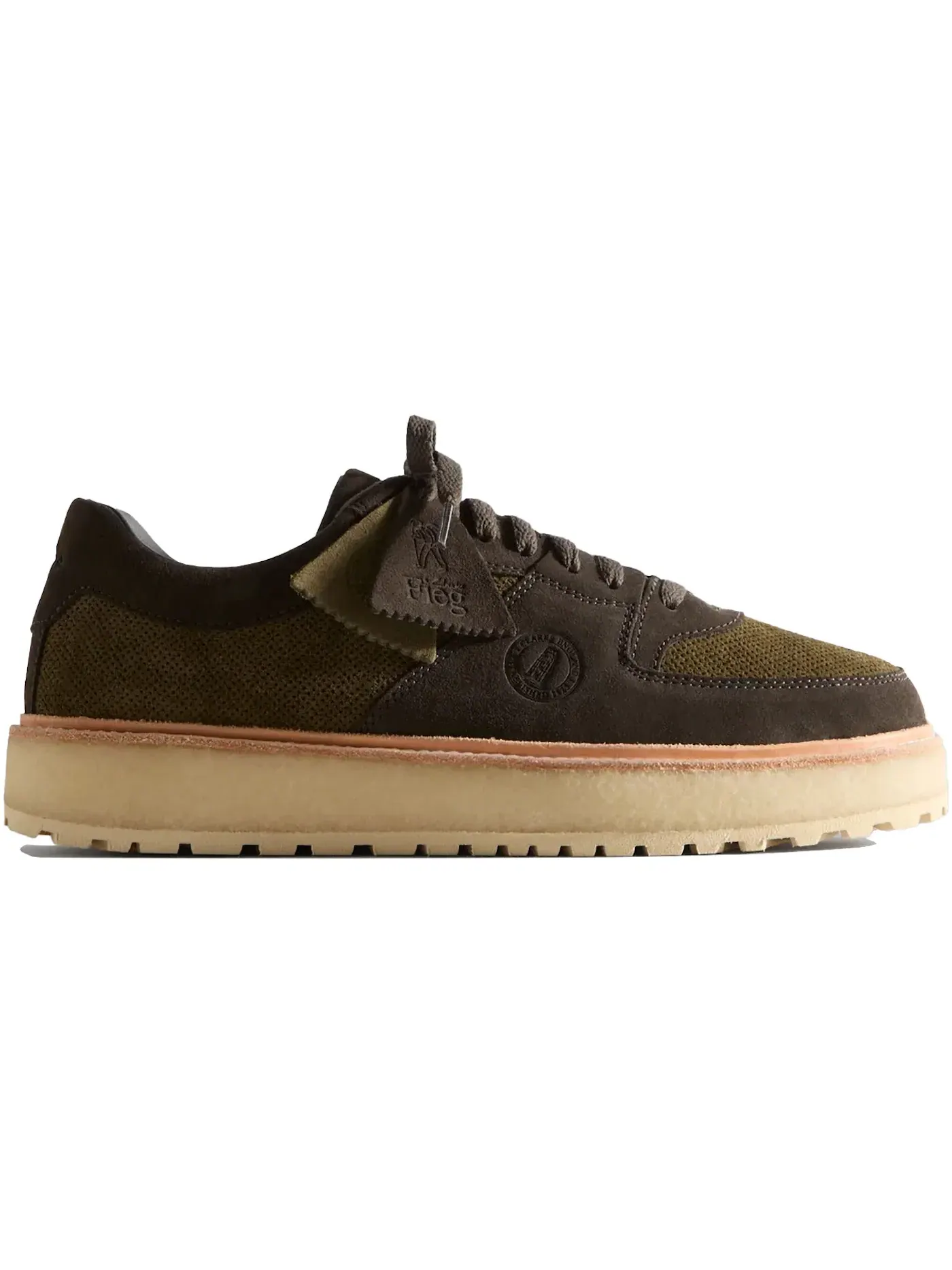 Мужские кроссовки Lifestyle с принтом Clarks Originals Sandford 2 — изображение 1 из 1, черный оливковый зеленый