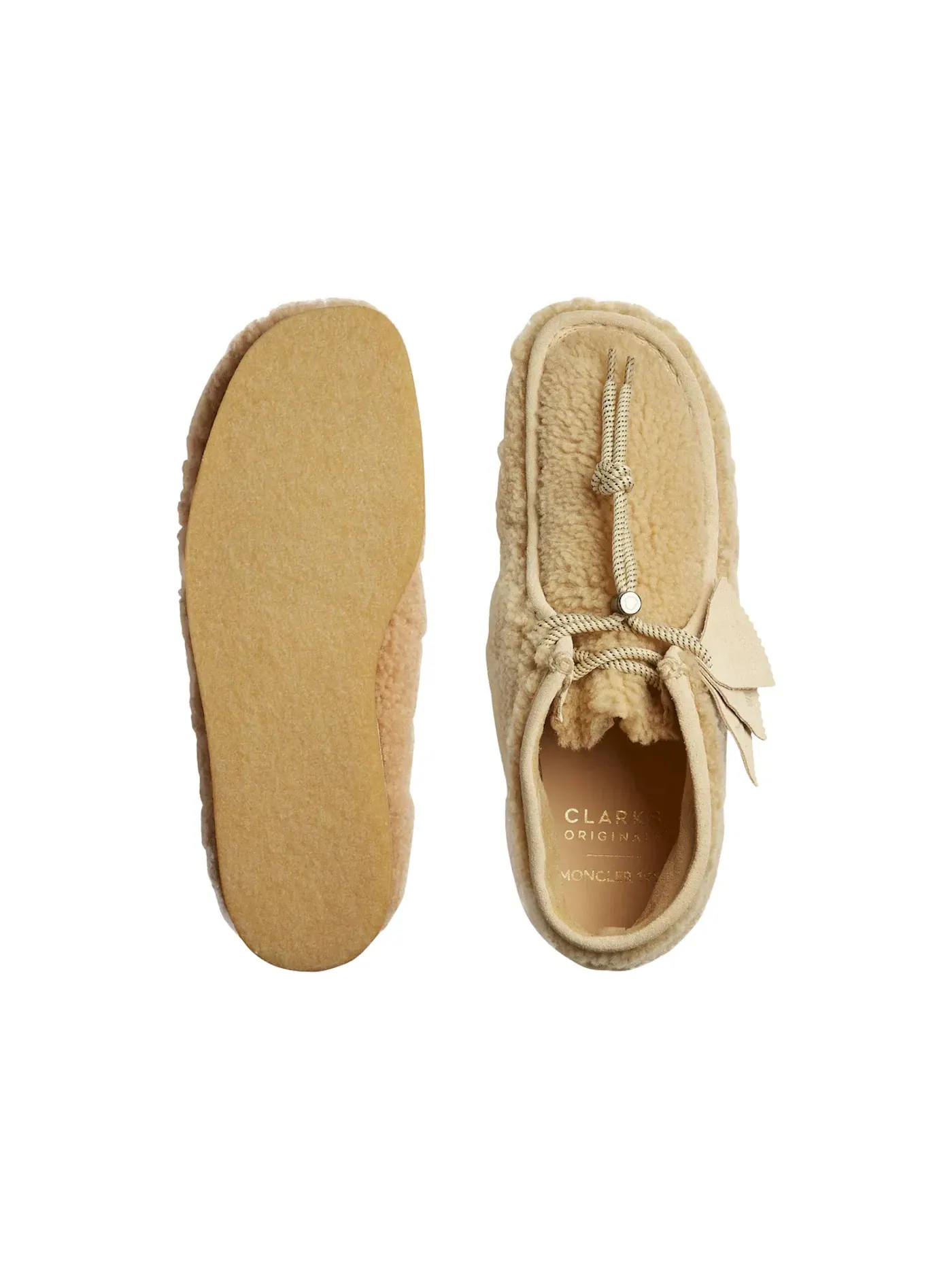 Мужские ботинки Wallabee Clarks Originals Moncler 1952 — изображение 4 из 4, бежевый
