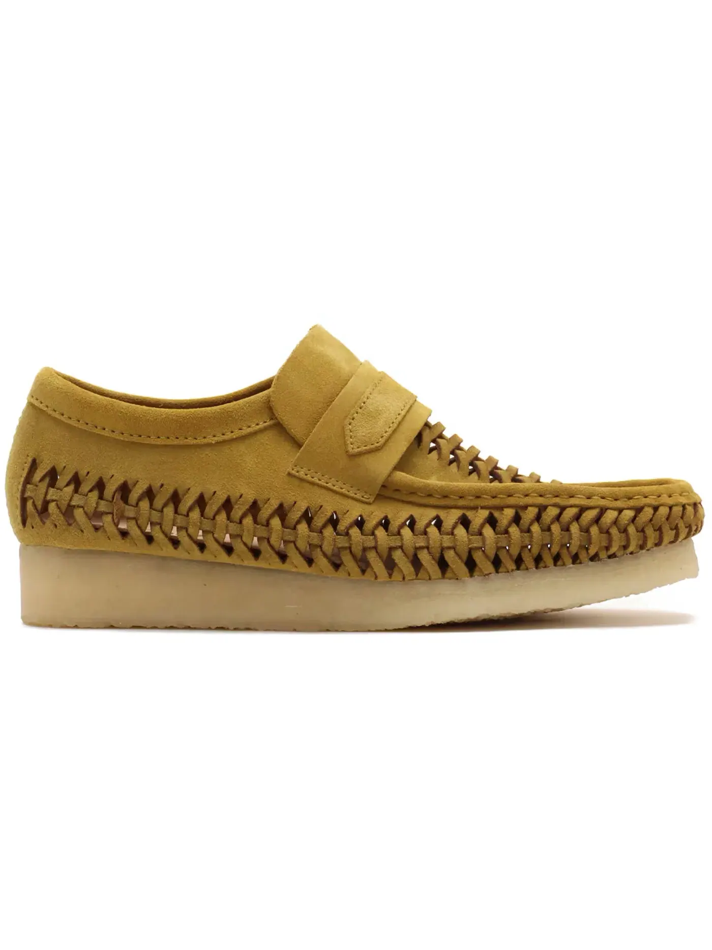 Мужские лоферы из замши с плетением Clarks Originals Wallabee Weave Loafer — изображение 1 из 1, оливковый