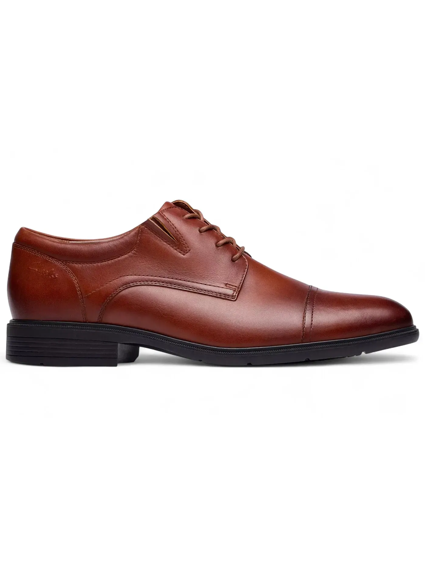 Мужские оксфорды кожаные Clarks Steadwell Cap — изображение 1 из 1, темный бежевый