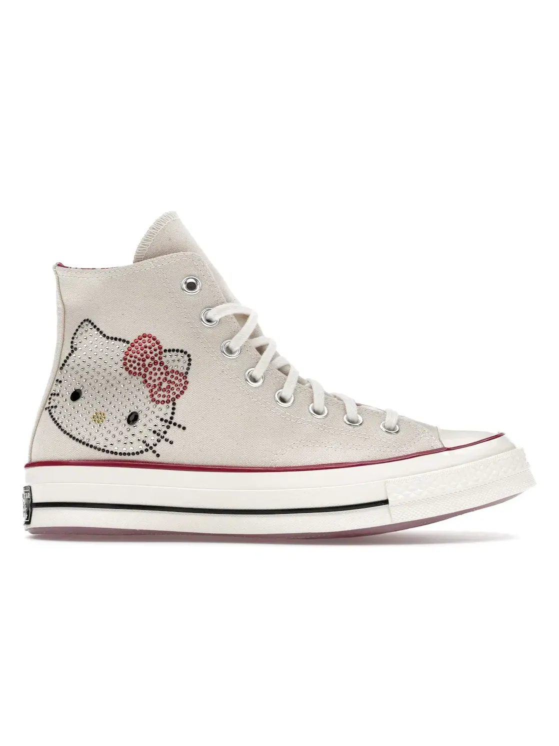 Мужские кроссовки с принтом Converse Chuck 70 Hi Hello Kitty Swarovski Egret — изображение 1 из 5, черный