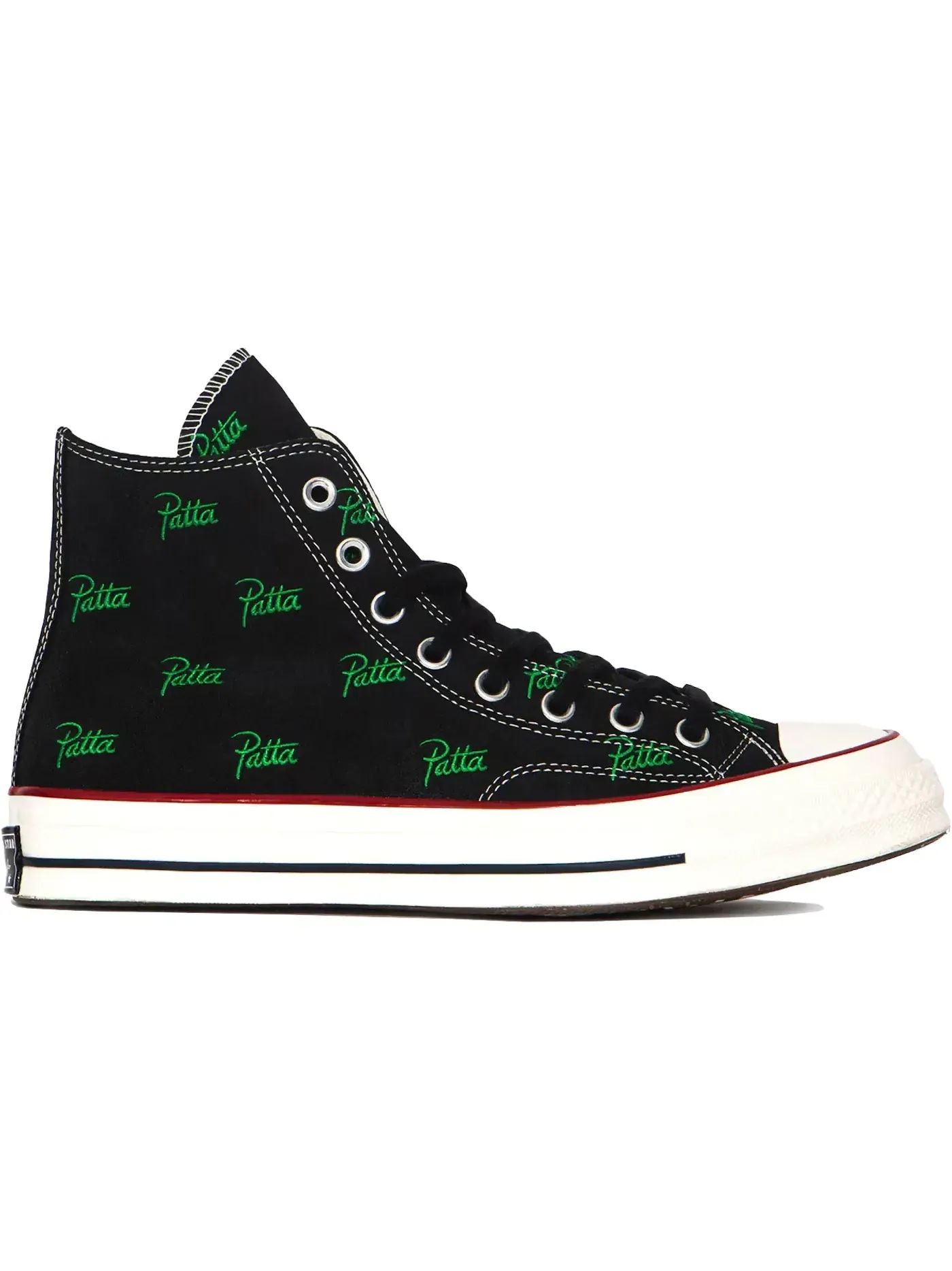 Мужские кроссовки Lifestyle Converse Chuck 70 Hi Patta Mini Logo Pack — изображение 1 из 2, черный/зеленый