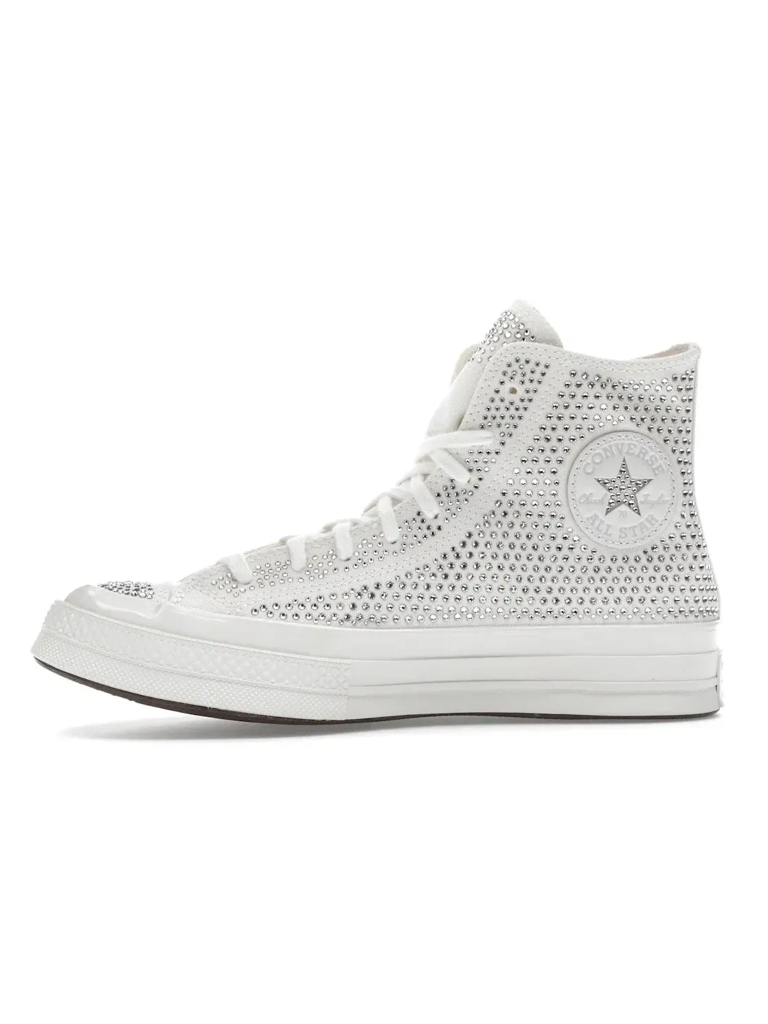 Мужские кроссовки с кристаллами Swarovski Converse Chuck 70 Hi — изображение 4 из 5, белый/белый