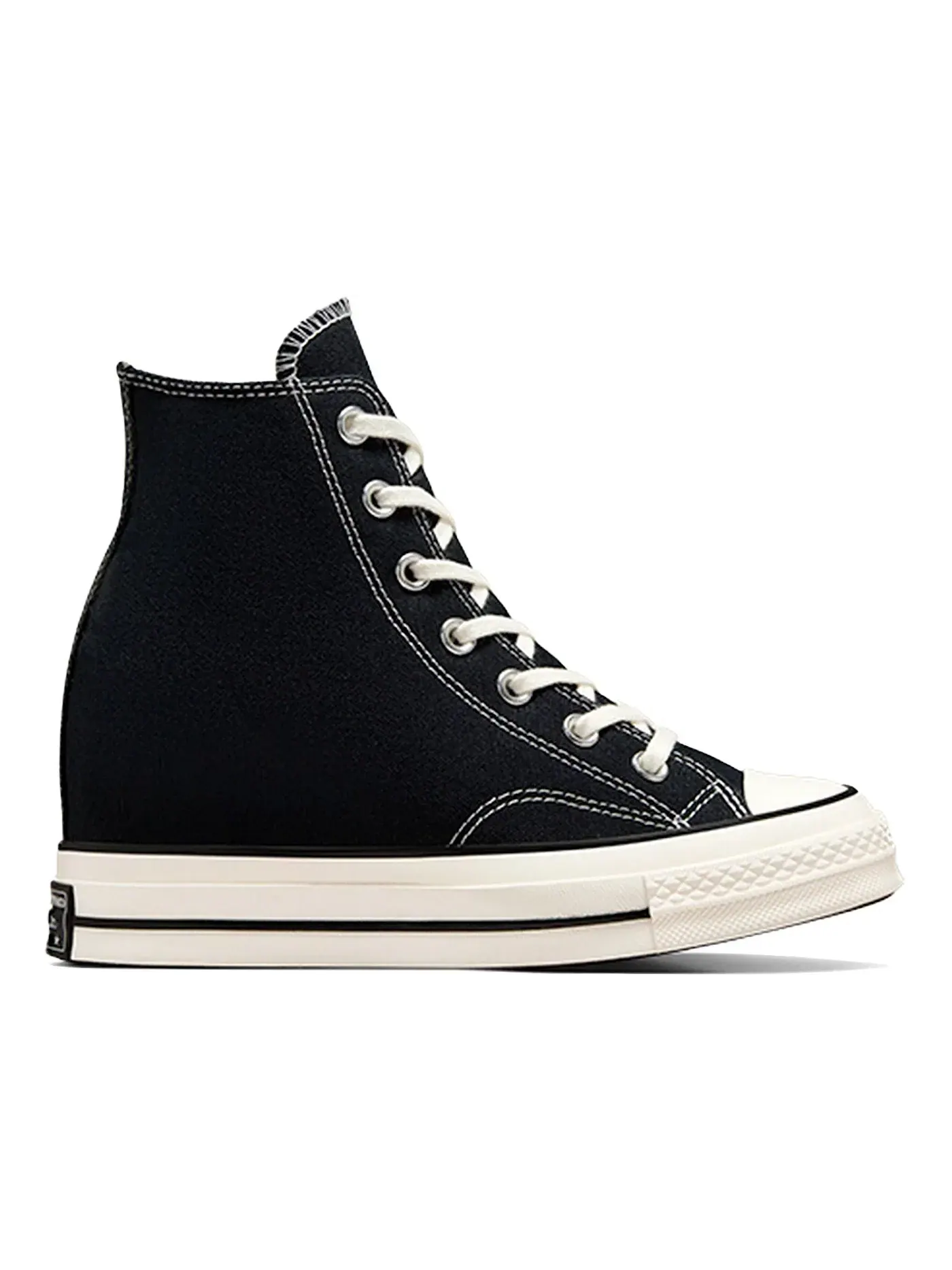 Женские кроссовки на танкетке Converse Chuck 70 Wedge — изображение 1 из 2, черный//белый