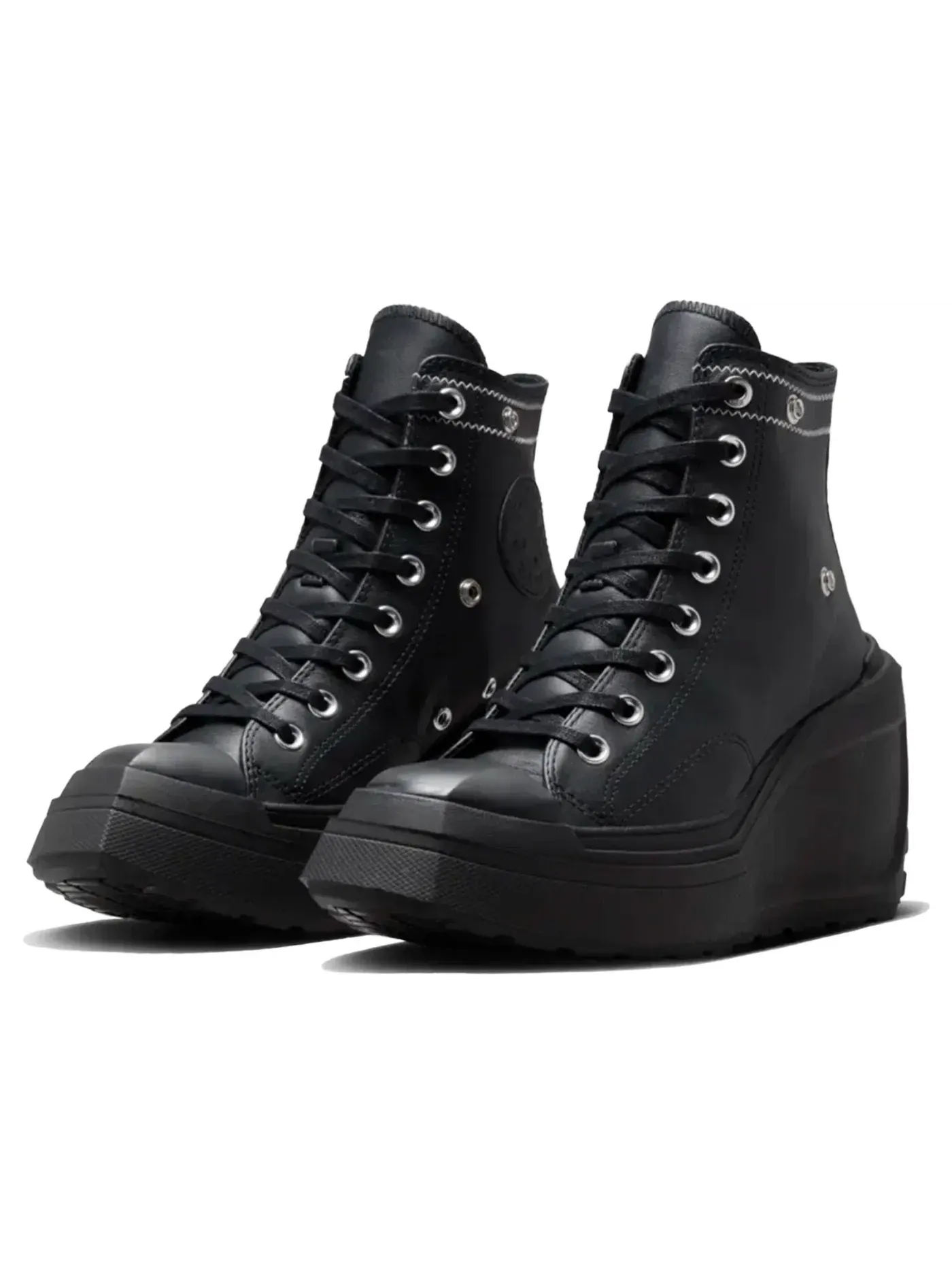 Женские кроссовки на танкетке Converse Chuck Taylor All Star 70 De Luxe Wedge — изображение 3 из 3, черный/черный/черный