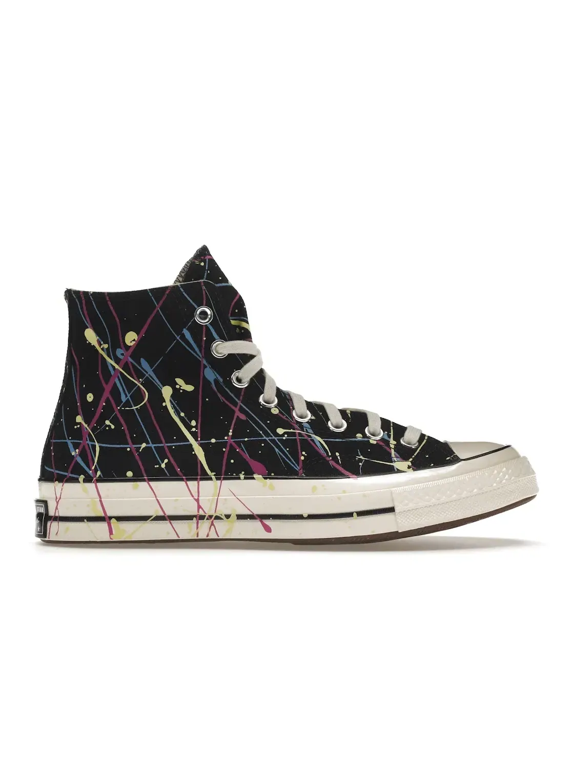 Мужские кроссовки с принтом Converse Chuck Taylor All Star 70 Hi Archive Paint Splatter — изображение 1 из 5, черный