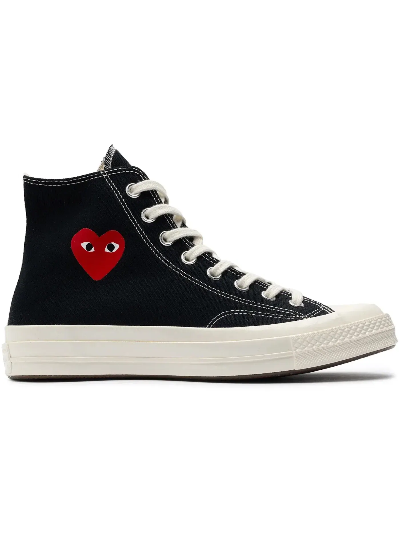Мужские кроссовки высокие с принтом Converse Chuck Taylor All Star 70 Hi Comme des Garcons PLAY Single Heart, черный/красный