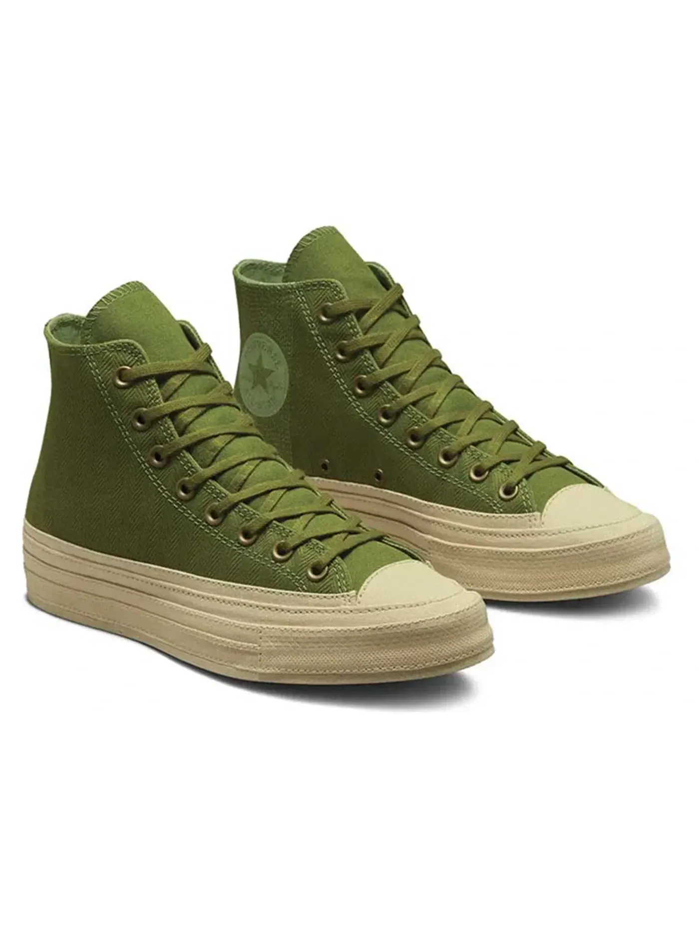 Мужские кроссовки из парусины Converse Chuck Taylor All Star 70 Hi, Grassy/Alligator Friend/Oat Milk — изображение 3 из 3
