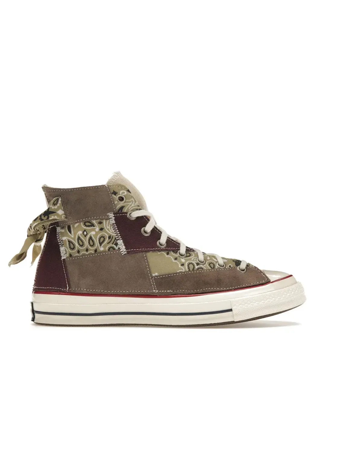 Кеды повседневные с принтом Converse Chuck Taylor All Star 70 Hi Converse, Maroon Paisley Patchwork/Egret