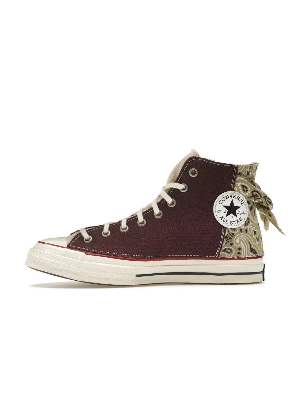 Кеды повседневные с принтом Converse Chuck Taylor All Star 70 Hi Converse, Maroon Paisley Patchwork/Egret
