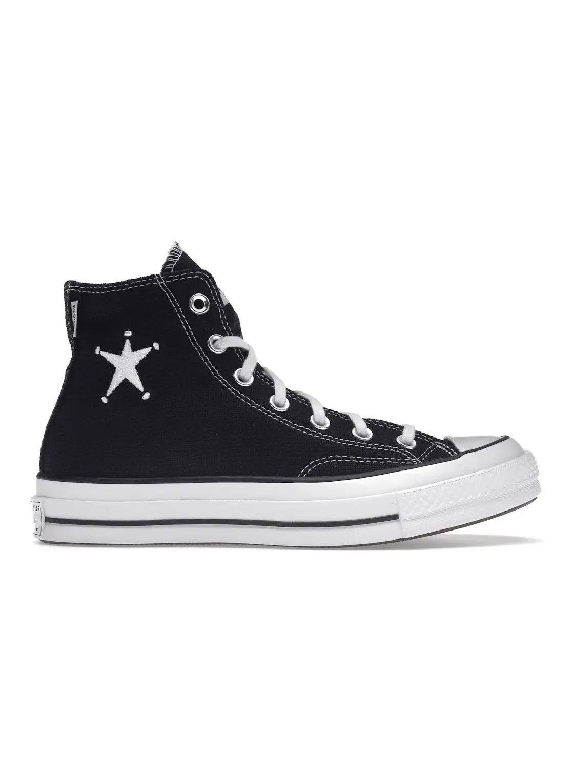 Мужские кроссовки с удлиненной вышивкой Converse Chuck Taylor All Star 70 Hi Stüssy — изображение 1 из 5, черный/белый/черный