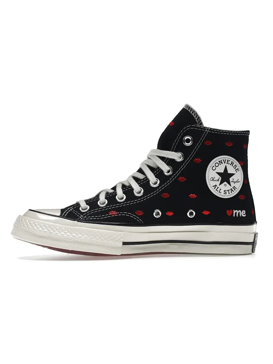 Кроссовки повседневные с вышивкой Converse Chuck Taylor All Star 70 Hi — изображение 4 из 5, черный/красный
