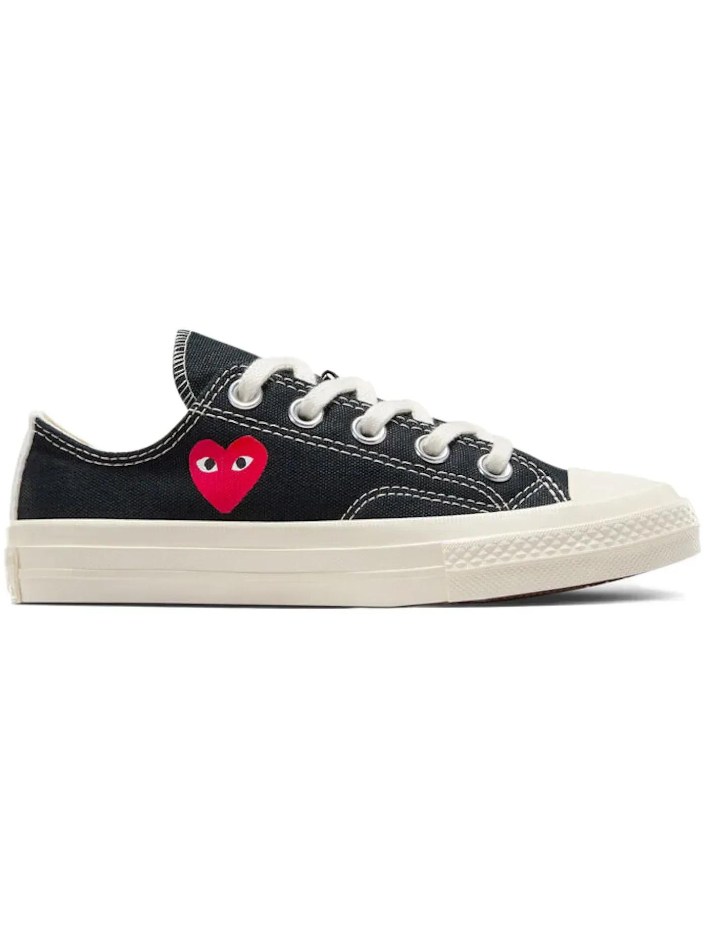 Детские кеды с принтом сердца Converse Chuck Taylor All Star 70 Ox Comme des Garcons PLAY Single Heart Black, черный/красный