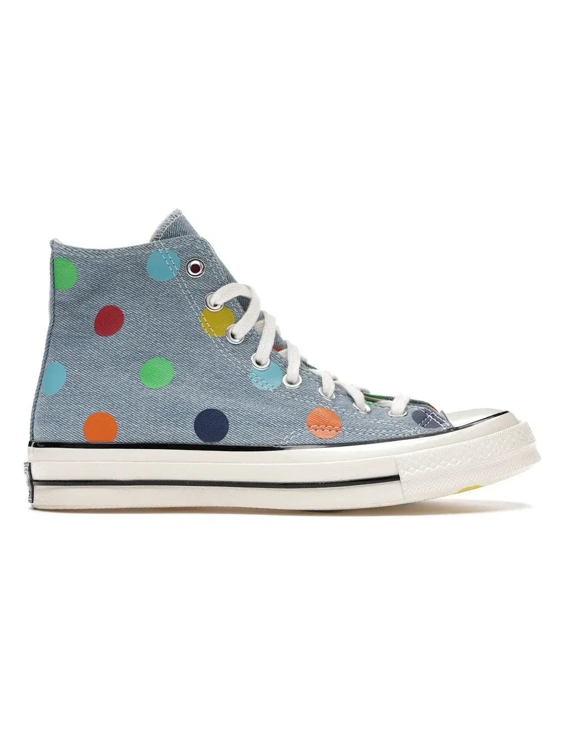 Мужские кроссовки с джинсовым принтом Converse Chuck Taylor All Star 70 Hi Golf Wang Denim Polka Dots — изображение 1 из 5