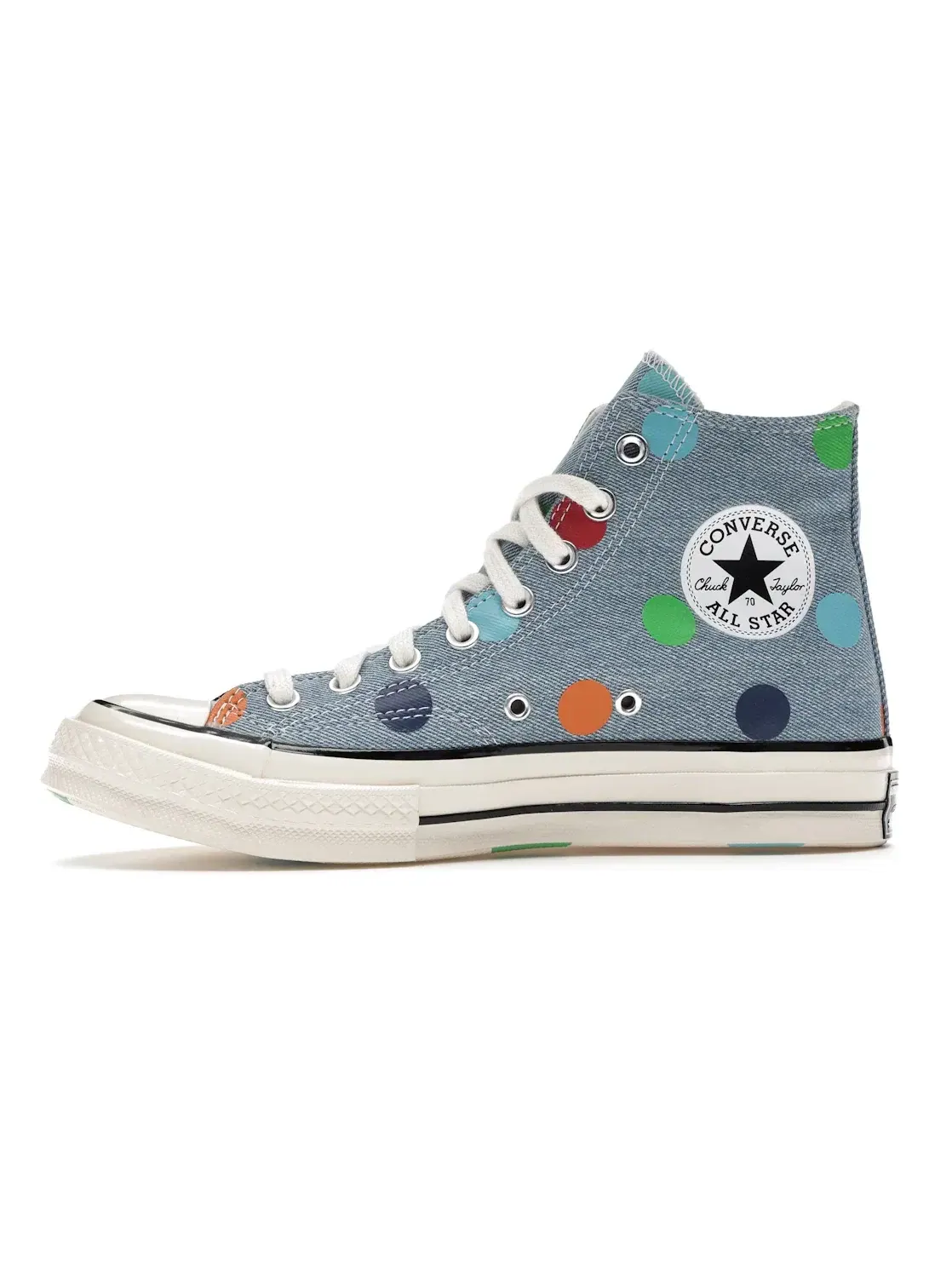 Мужские кроссовки с джинсовым принтом Converse Chuck Taylor All Star 70 Hi Golf Wang Denim Polka Dots — изображение 4 из 5