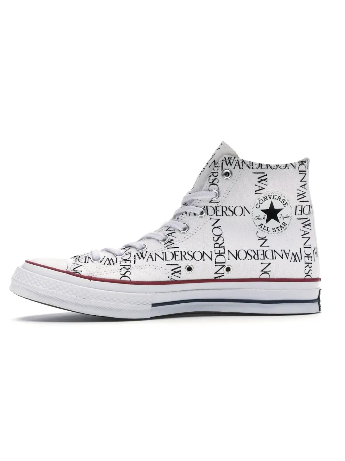 Мужские кроссовки с принтом Converse Chuck Taylor All Star 70 Hi JW Anderson — изображение 4 из 5, белый/черный-красный