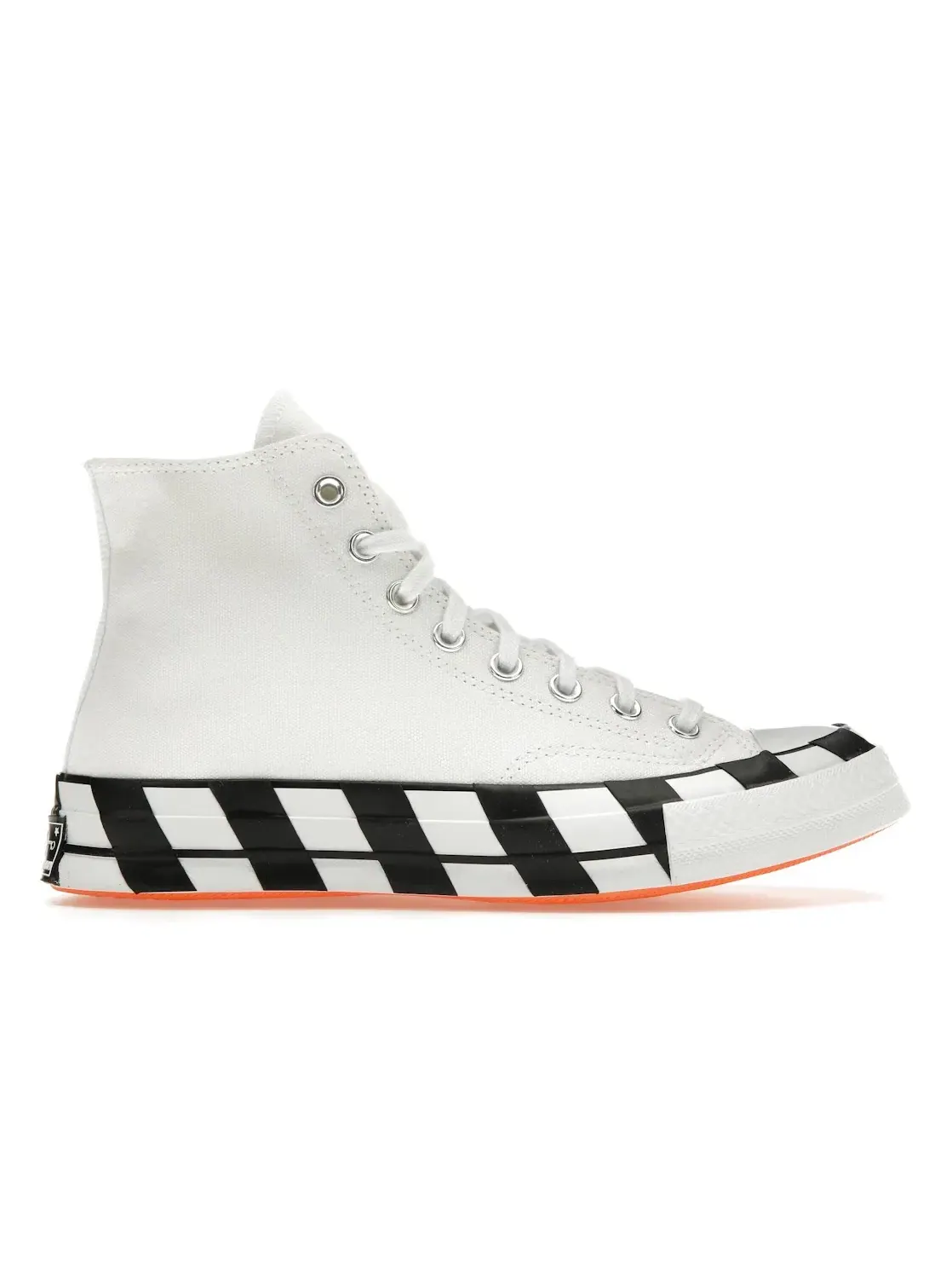 Мужские кеды с принтом Converse Chuck Taylor All Star 70 Hi Off-White — изображение 1 из 5, белый/оранжевый-черный