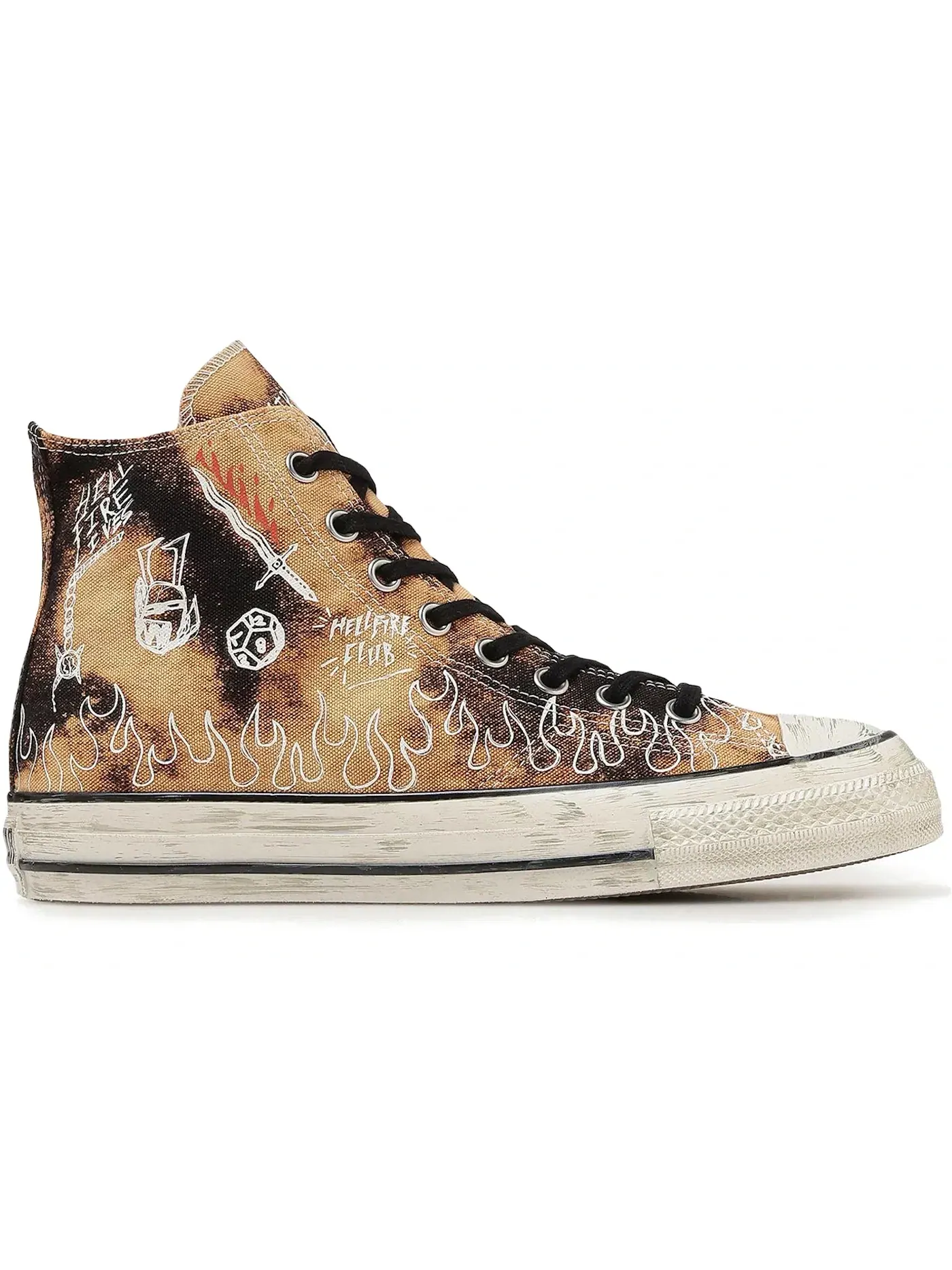 Мужские кроссовки с принтом Converse Chuck Taylor All Star Aged 87 HC Hi Stranger Things Bleached Black — изображение 1 из 2