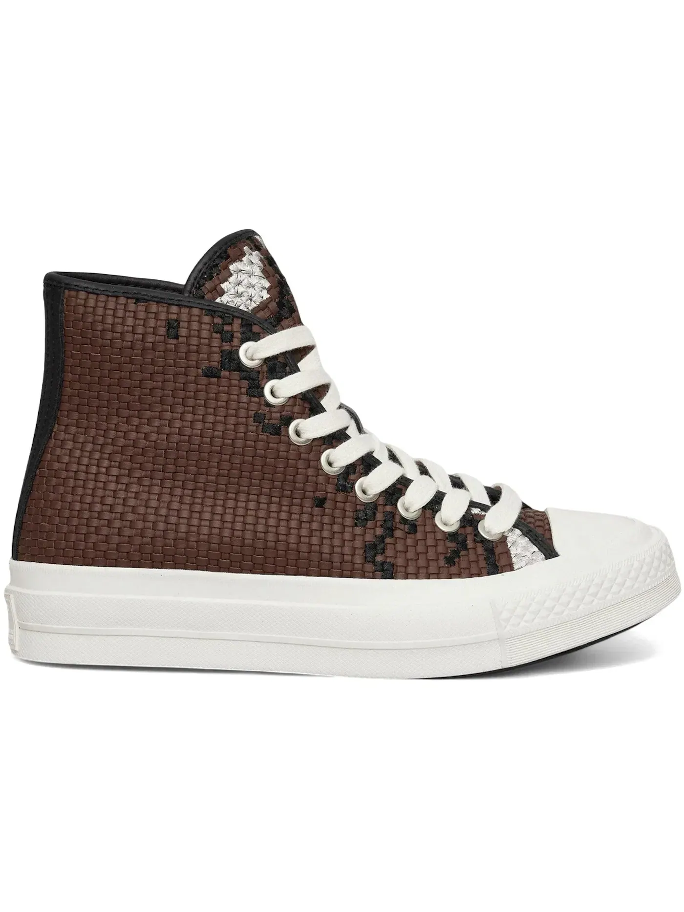 Мужские кеды из плетеной кожи Converse Chuck Taylor All Star First String High — изображение 1 из 2, коричневый белый черный