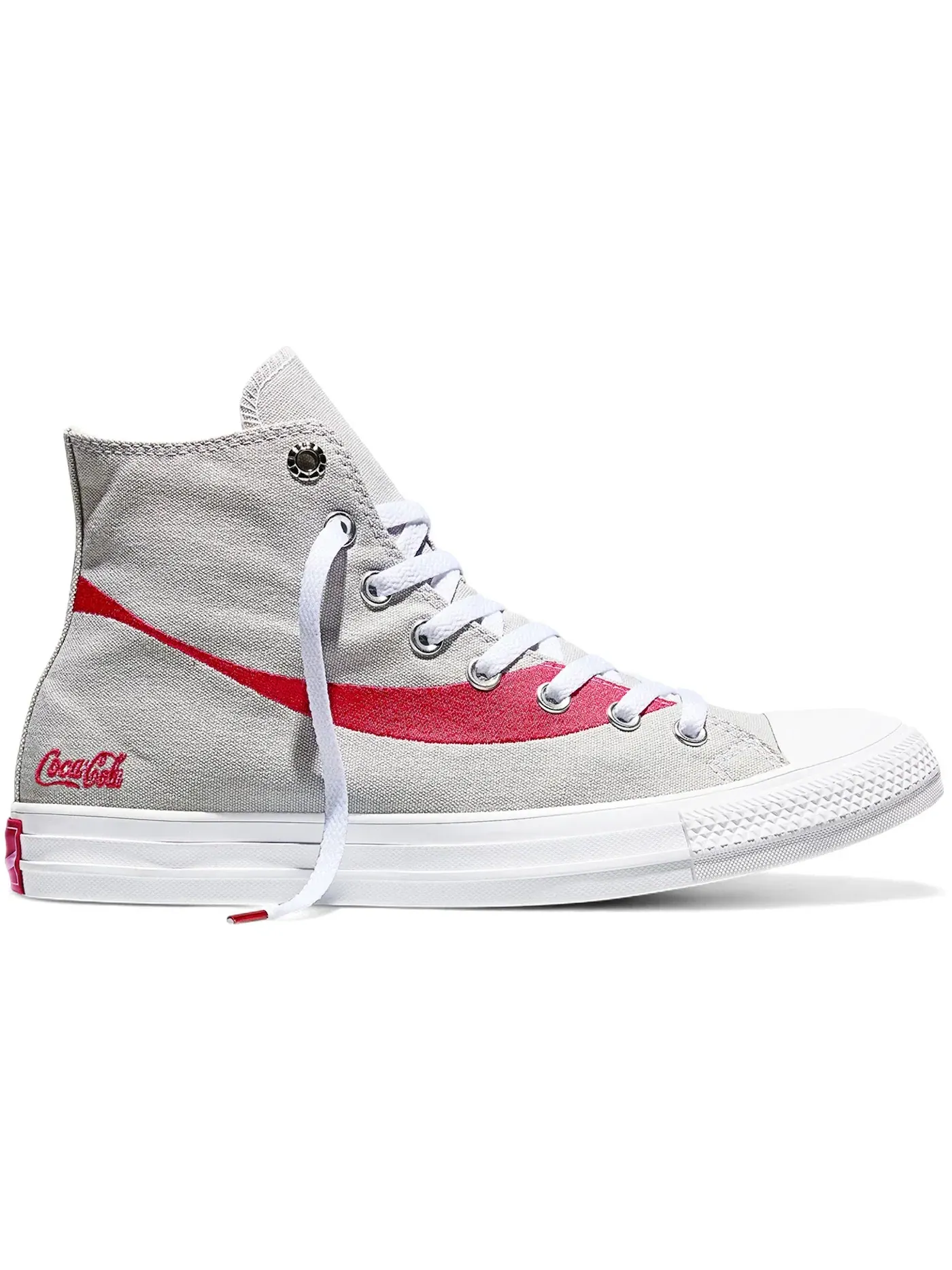 Мужские кеды классические Converse Chuck Taylor All Star Hi — изображение 1 из 2, серебристый/красный
