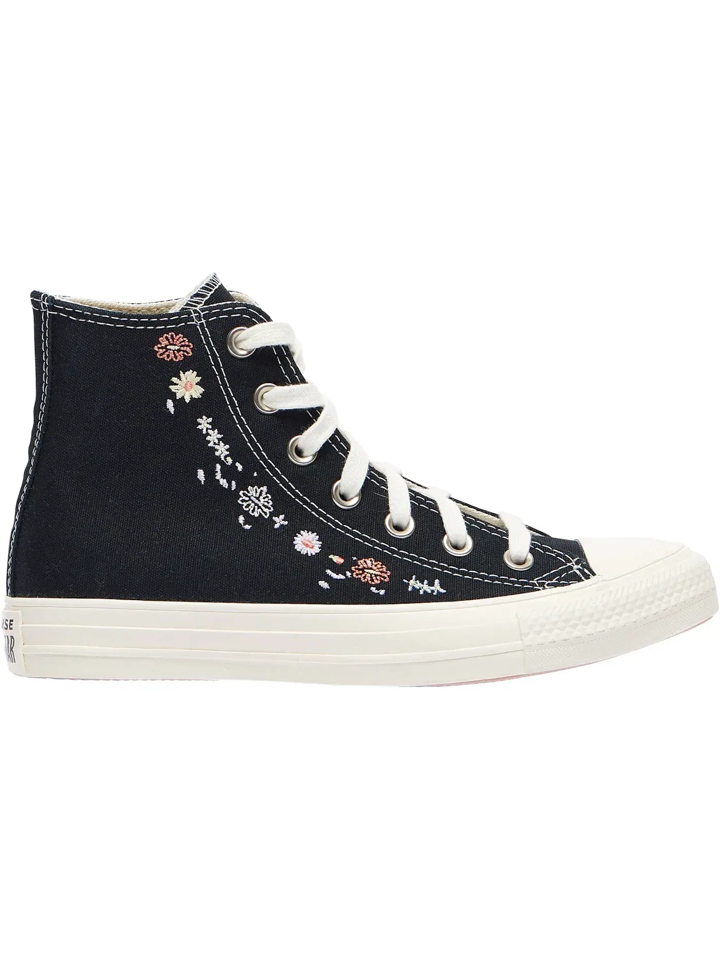 Женские кроссовки с цветочной вышивкой Converse Chuck Taylor All Star Hi — изображение 1 из 2, черный